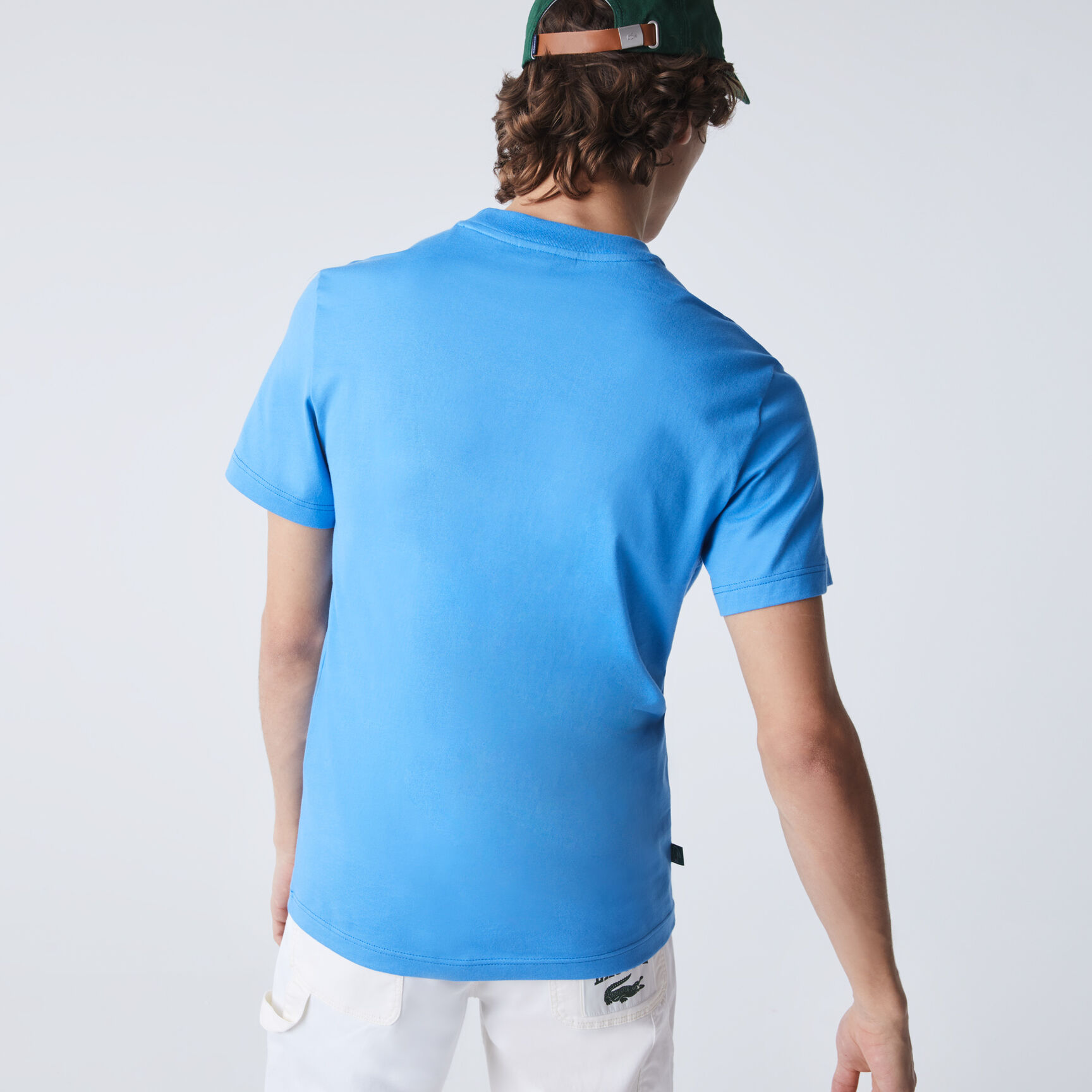 تيشيرت قطن بفتحة رقبة مستديرة وتطريز مضارب تنس للرجال