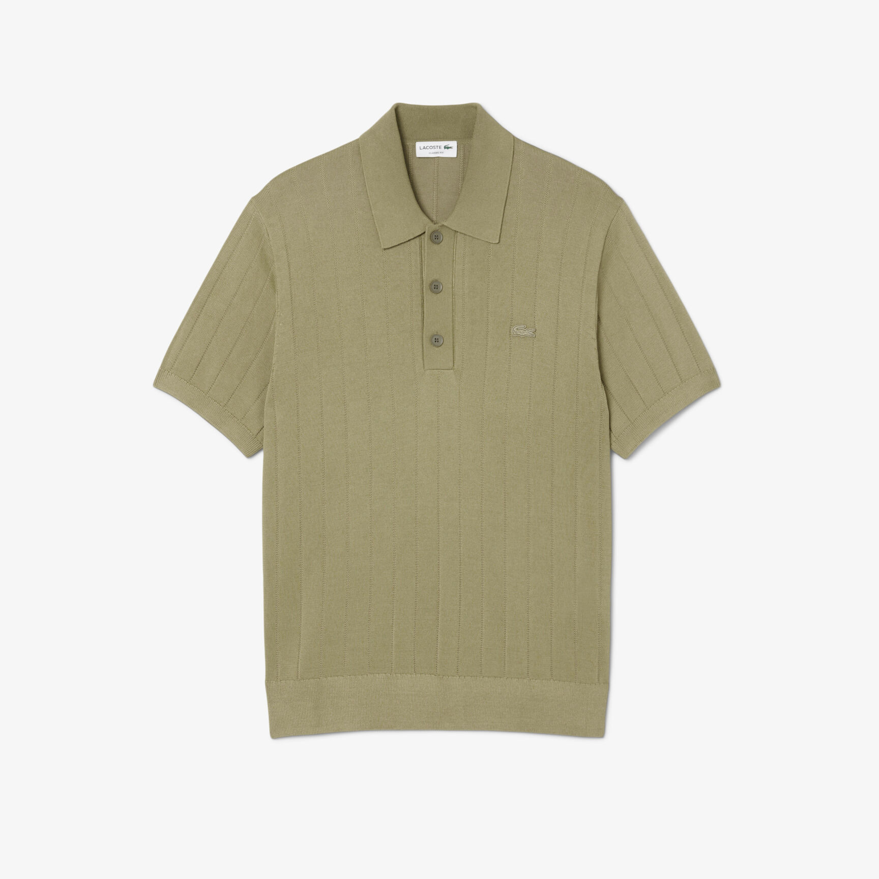 Fluid Ribbed Knit Polo Collar Sweater - AH5339-00-E9F