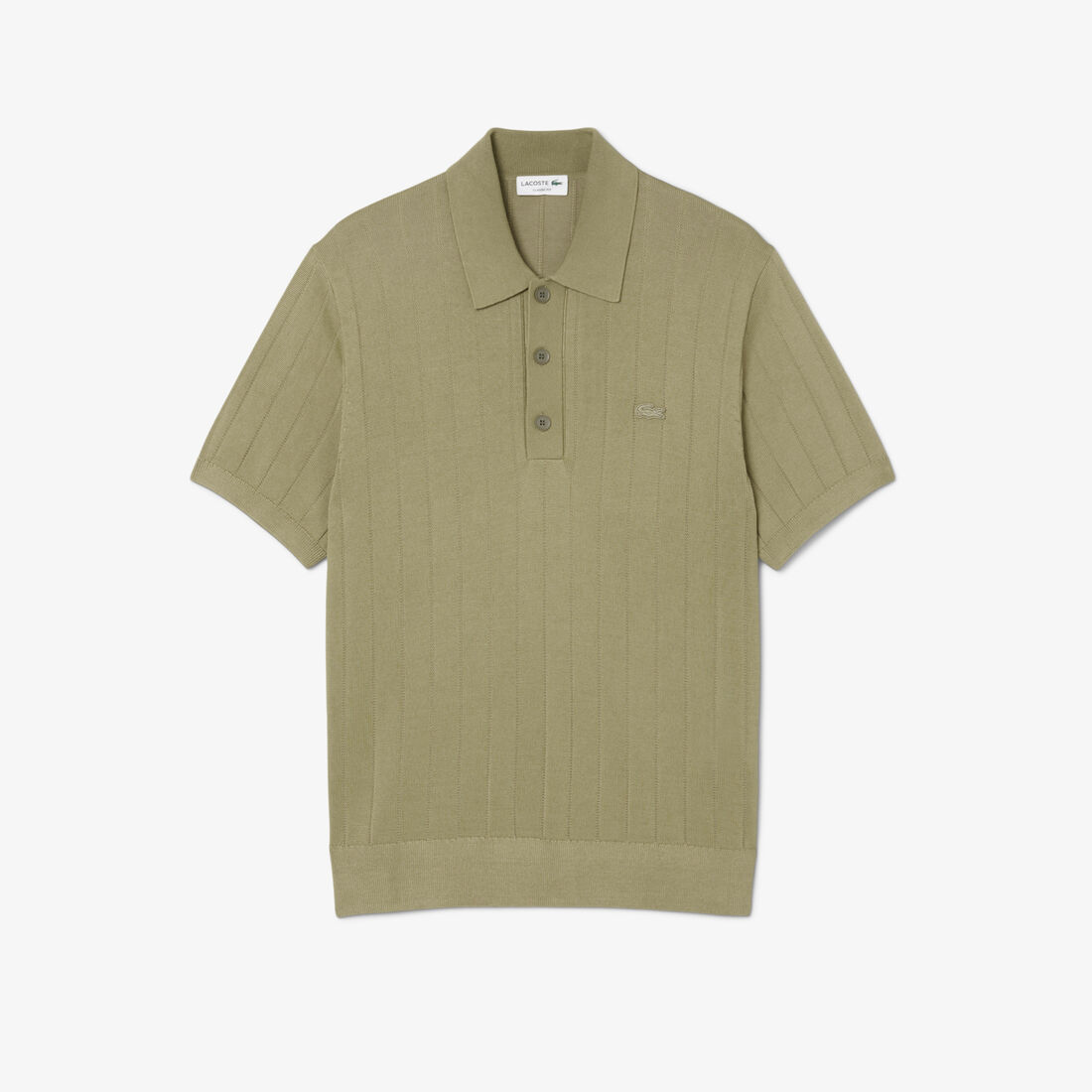 Fluid Ribbed Knit Polo Collar Sweater Fluid Ribbed Knit Polo Collar Sweater - AH5339-00-E9F