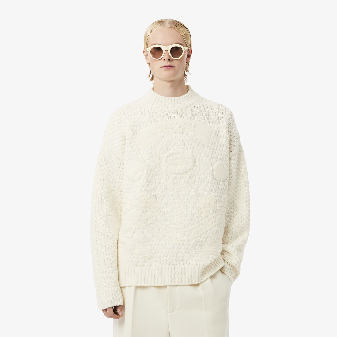 Runway Embroidered Badge Wool Sweater - AH3737-00-70V