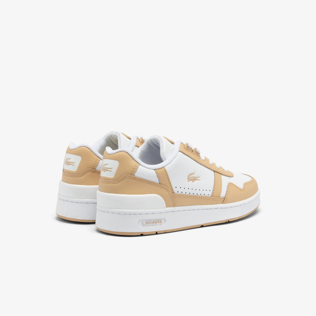 حذاء رياضي نسائي مصنوع من الجلد بلون متباين على شكل حرف T Women's T-Clip Contrasted Leather Trainers - 47SFA0064-2J8