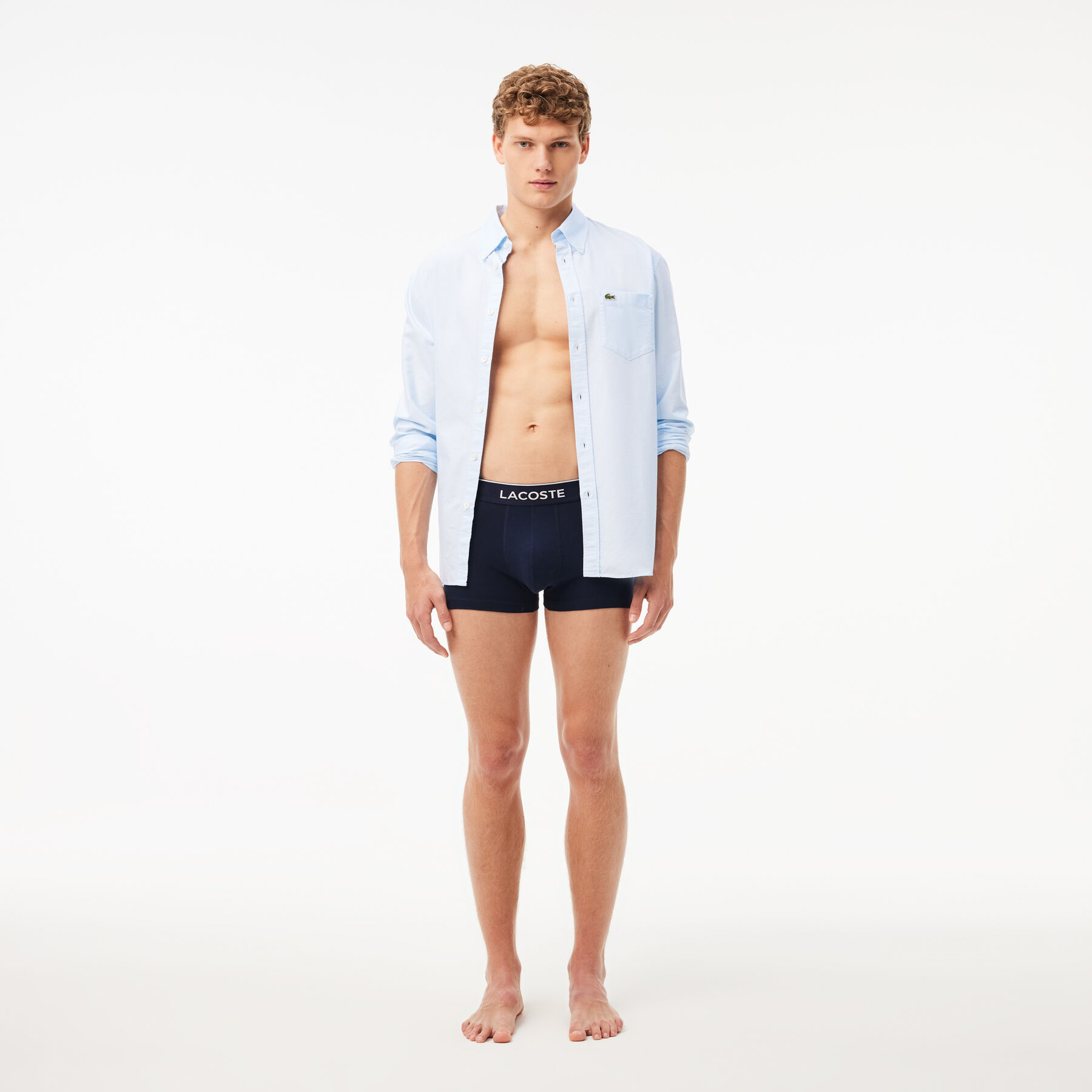 Pack Of 3 Navy Casual Trunks With Contrasting Waistband - 5H3401-00-HY0