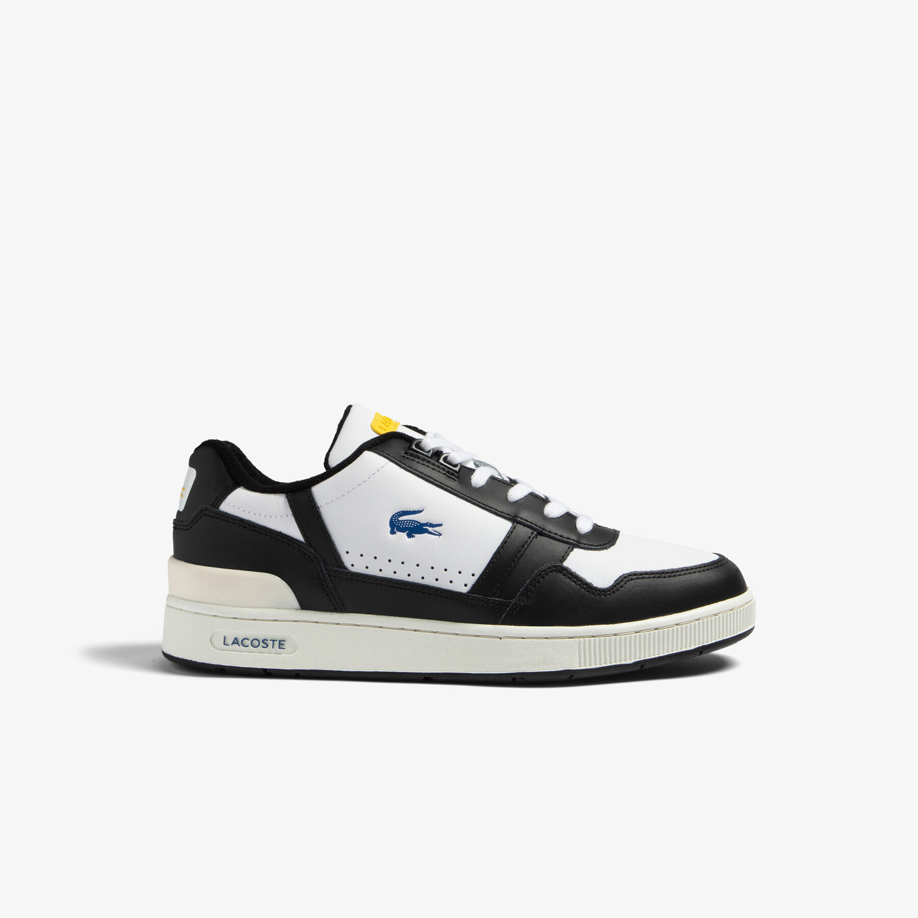 Men's Lacoste T-Clip Leather Colour Contrast Trainers men s lacoste t clip leather colour contrast trainers