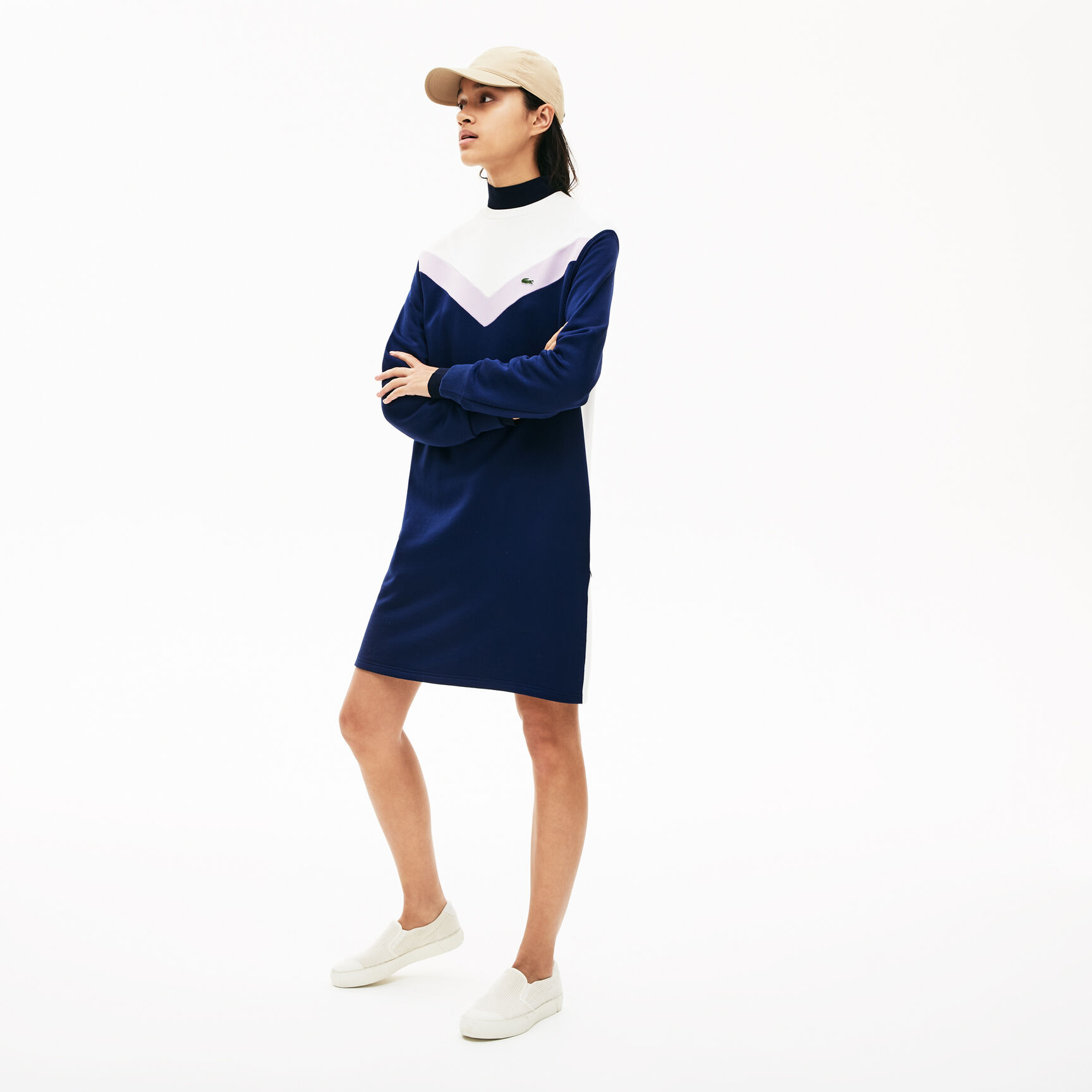 Women's Colourblock Fleece Sweatshirt Dress Women's Colourblock Fleece Sweatshirt Dress