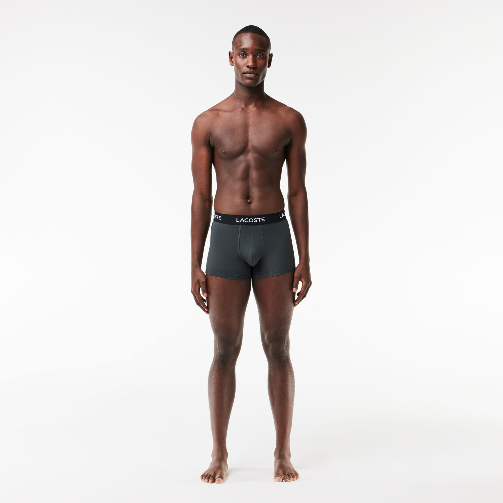 طقم بوكسر لاكوست قطن مطاطي للرجال، 5 قطع Men's 5-pack Lacoste Stretch Cotton Trunks - 5H5203-00-XB4