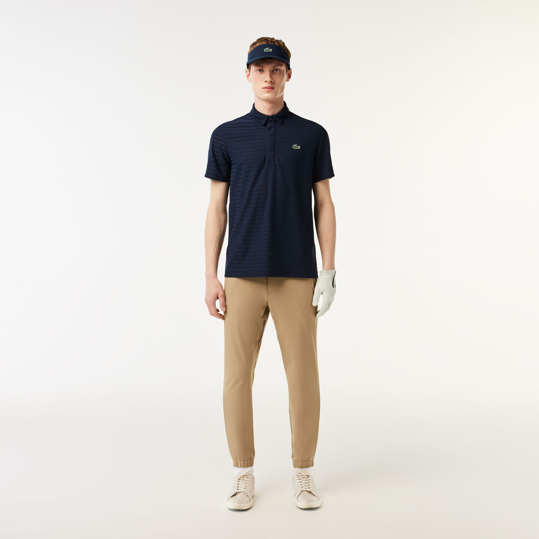 تي شيرت بولو بيتي بيكيه قطن من مجموعة Original L.12.12 Men's Lacoste SPORT Textured Breathable Golf Polo Shirt - DH6844-00-166
