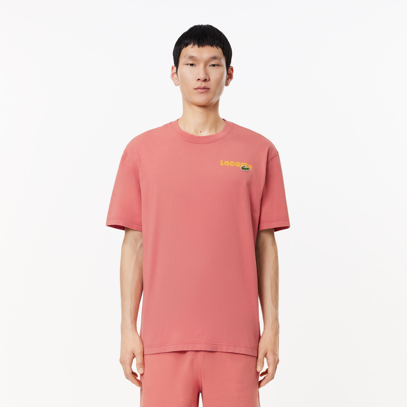 Washed Effect Ombré Lacoste Print T-shirt Washed Effect Ombré Lacoste Print T-shirt - TH7544-00-ZV9