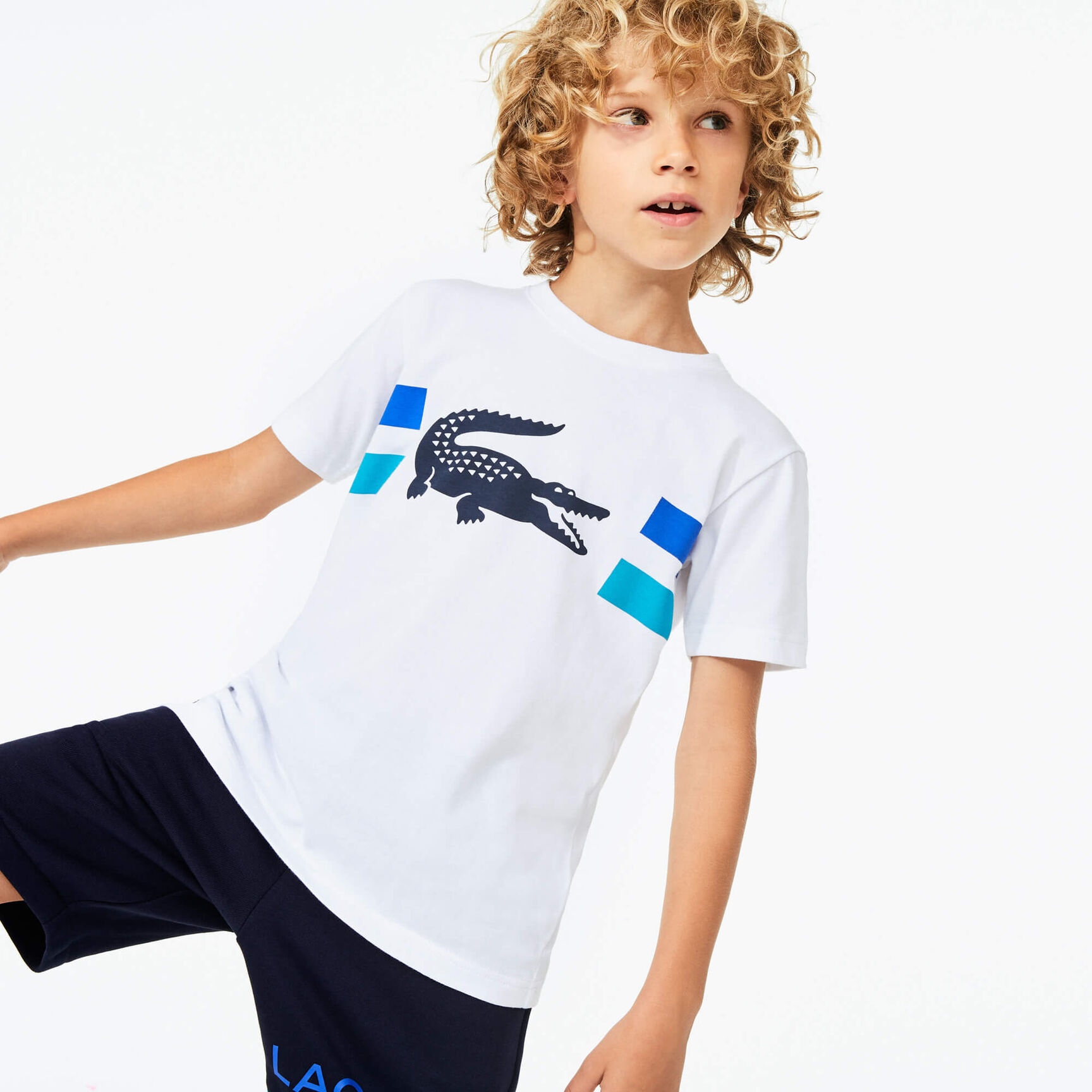 Boys' Lacoste SPORT Crocodile Breathable Jersey T-Shirt