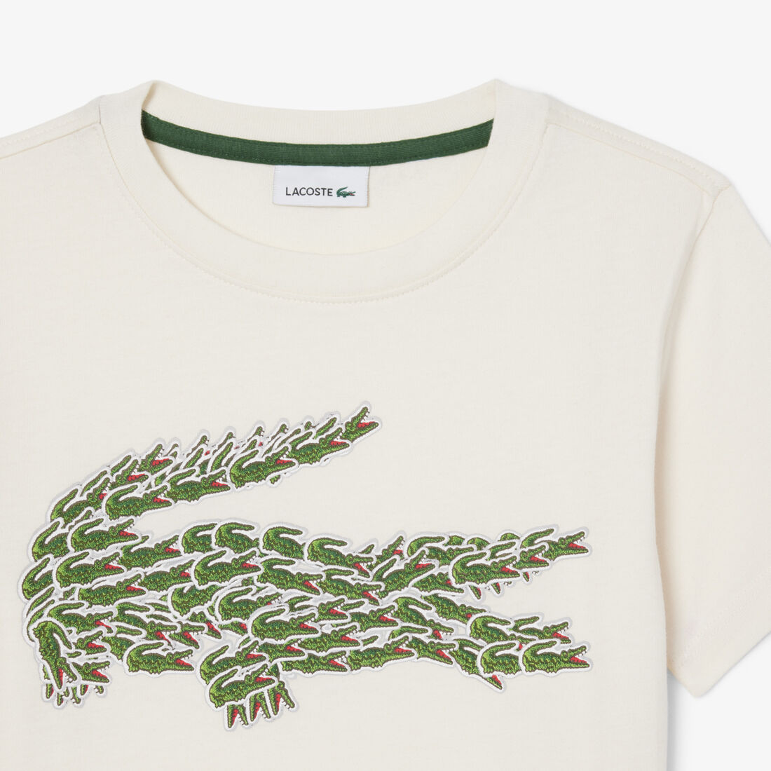 تي شيرت قطني بطبعة تمساح Crocodile Print Cotton T-shirt - TJ0830-00-XFJ