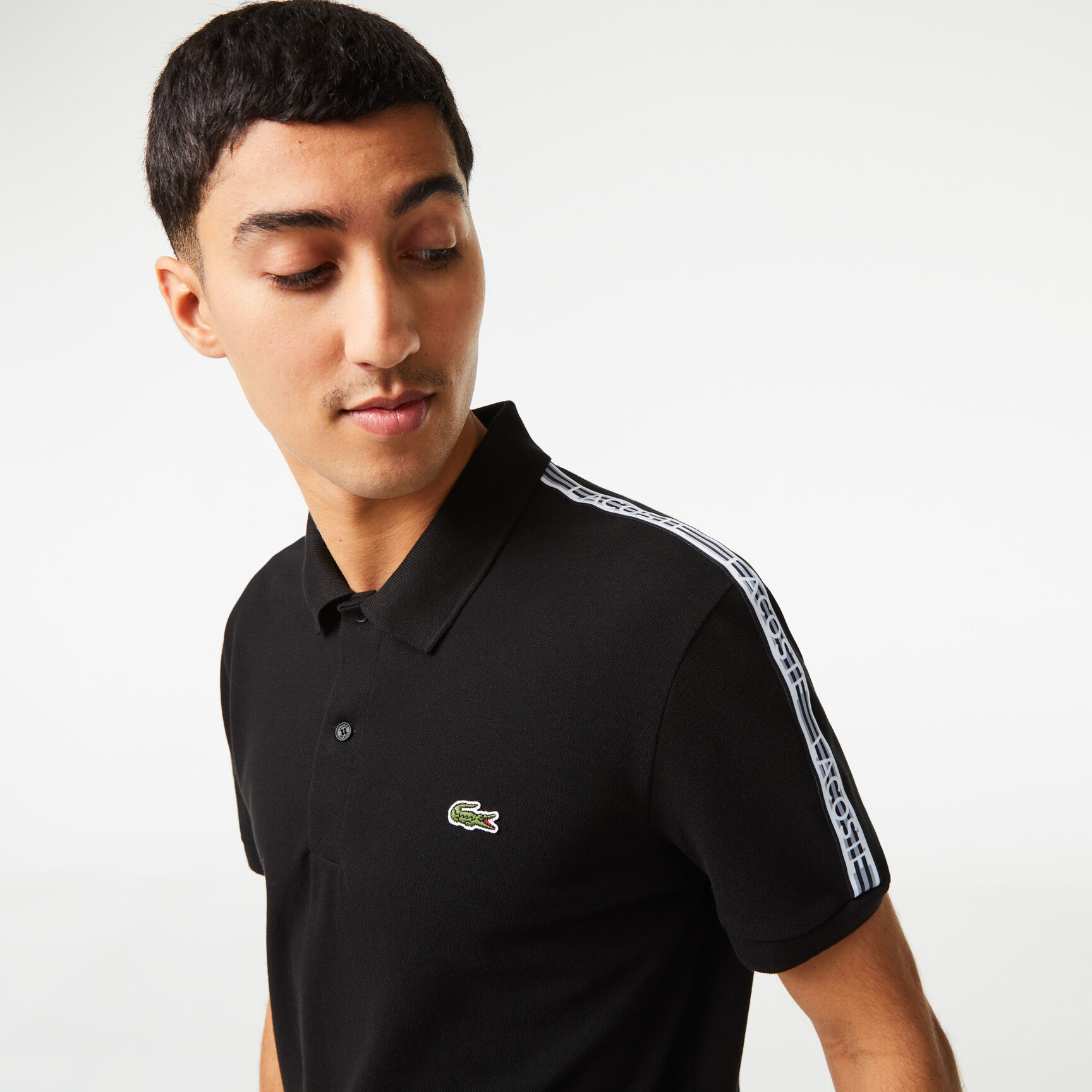 Regular Fit Logo Stripe Stretch Cotton Polo Shirt - PH5075-00-031