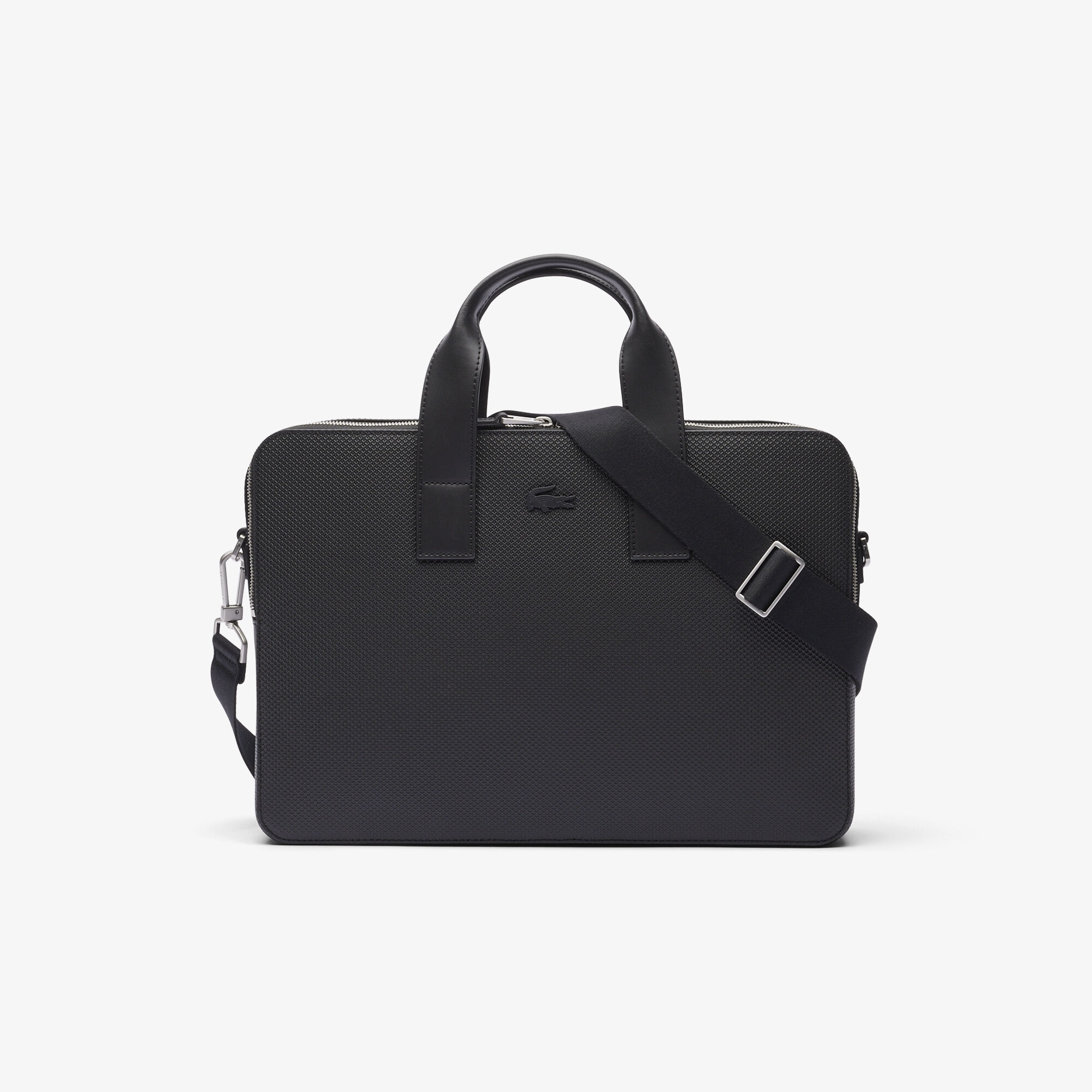 Chantaco Leather Laptop Bag, Black | LACOSTE UAE