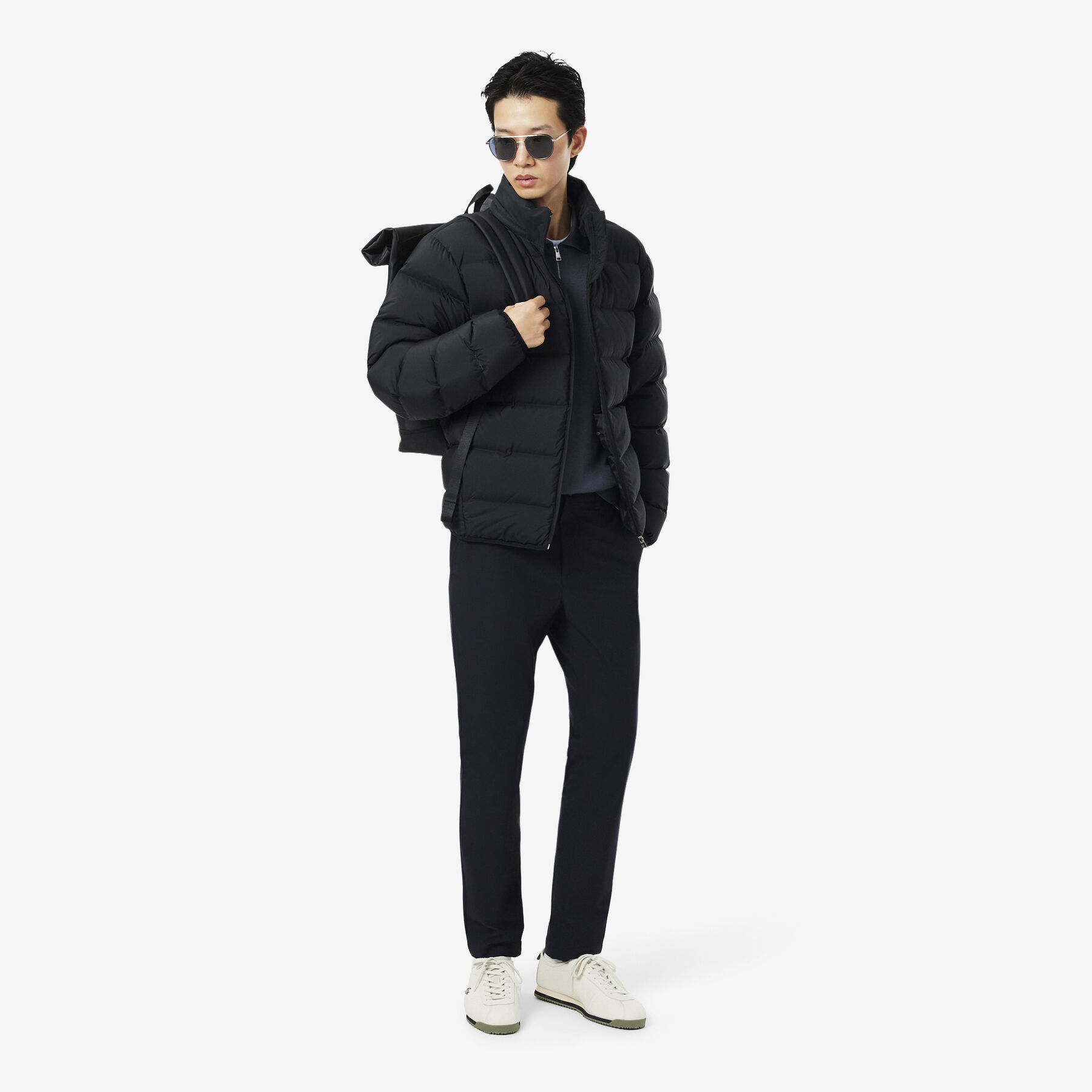 lacoste water repellent down commuter jacket
