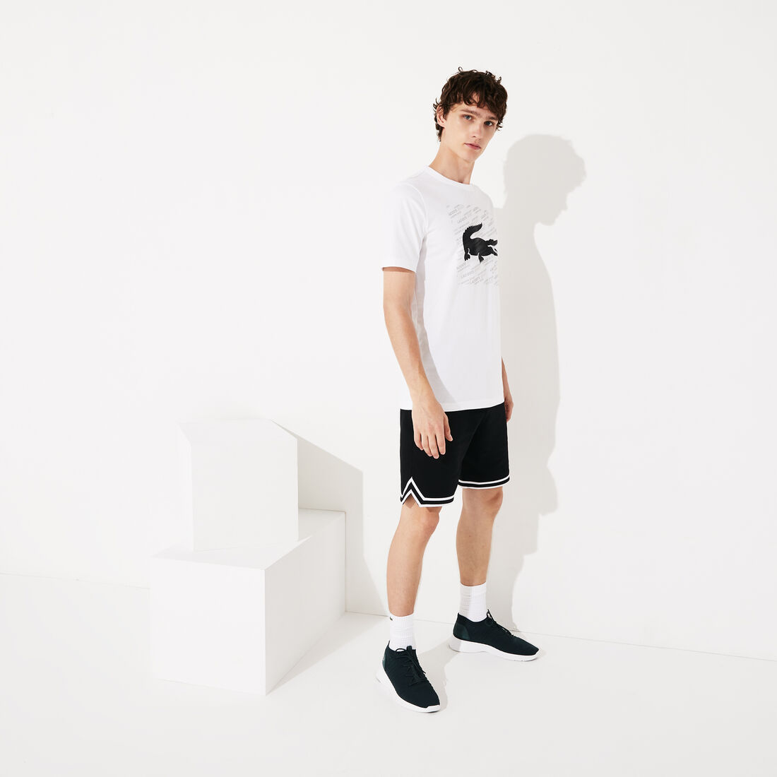 Men's Lacoste SPORT Reflective Crocodile Print Cotton T-shirt Men's Lacoste SPORT Reflective Crocodile Print Cotton T-shirt