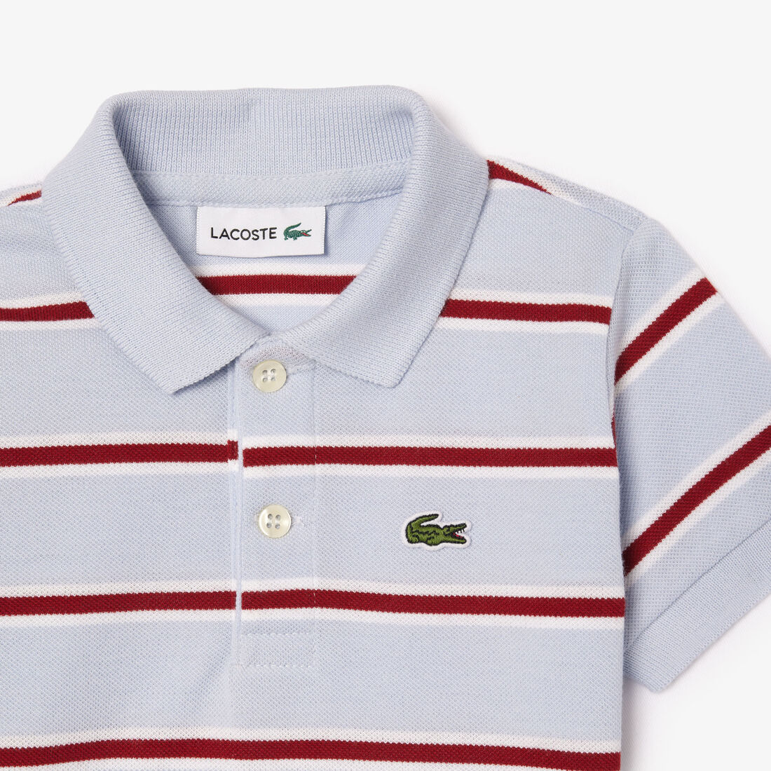 طقم بيبي لاكوست من القطن العضوي Baby Lacoste Organic Cotton Stripe Set - 4J7443-00-IPQ