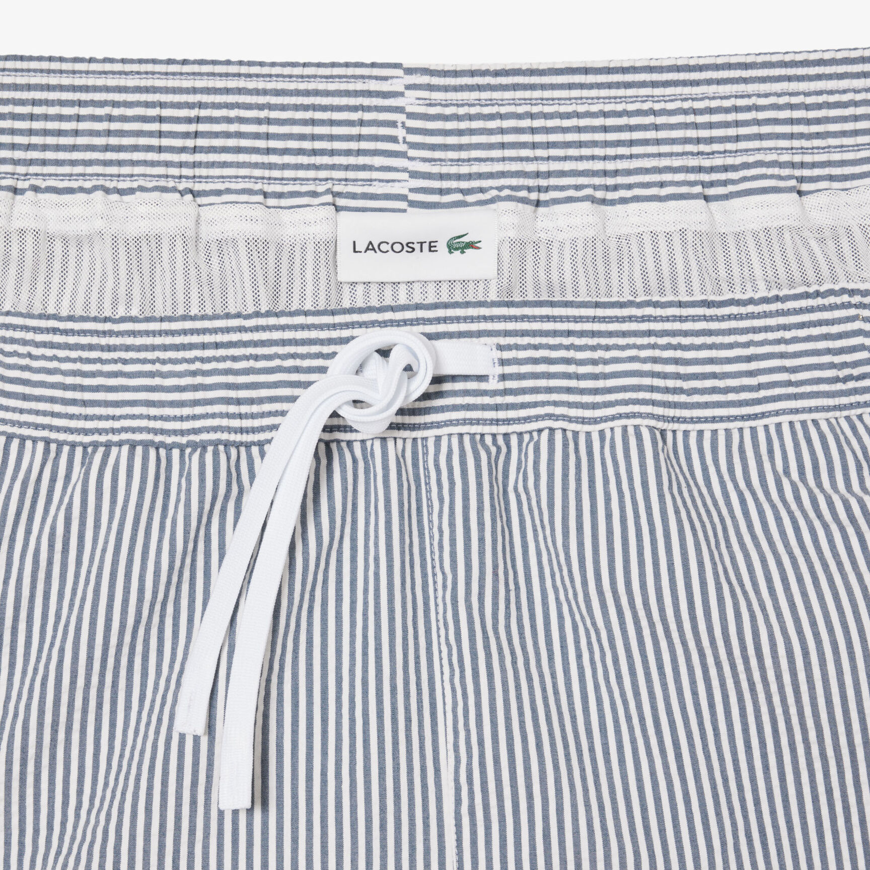 Mid Length Striped Textured Swim Trunks - MH9089-00-HXI