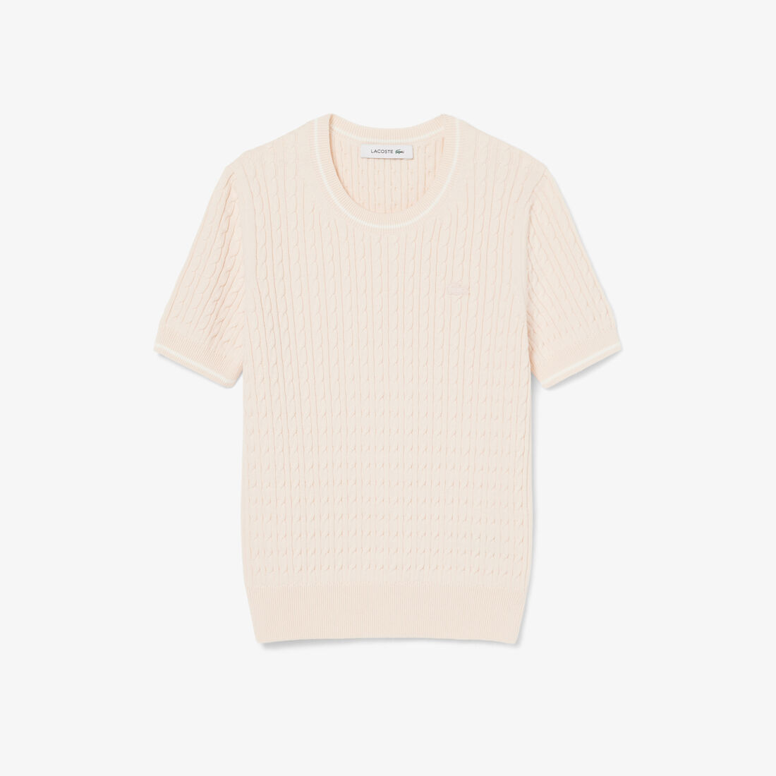 Short Sleeved Cable Knit Sweater lacoste short sleeved cable knit sweater