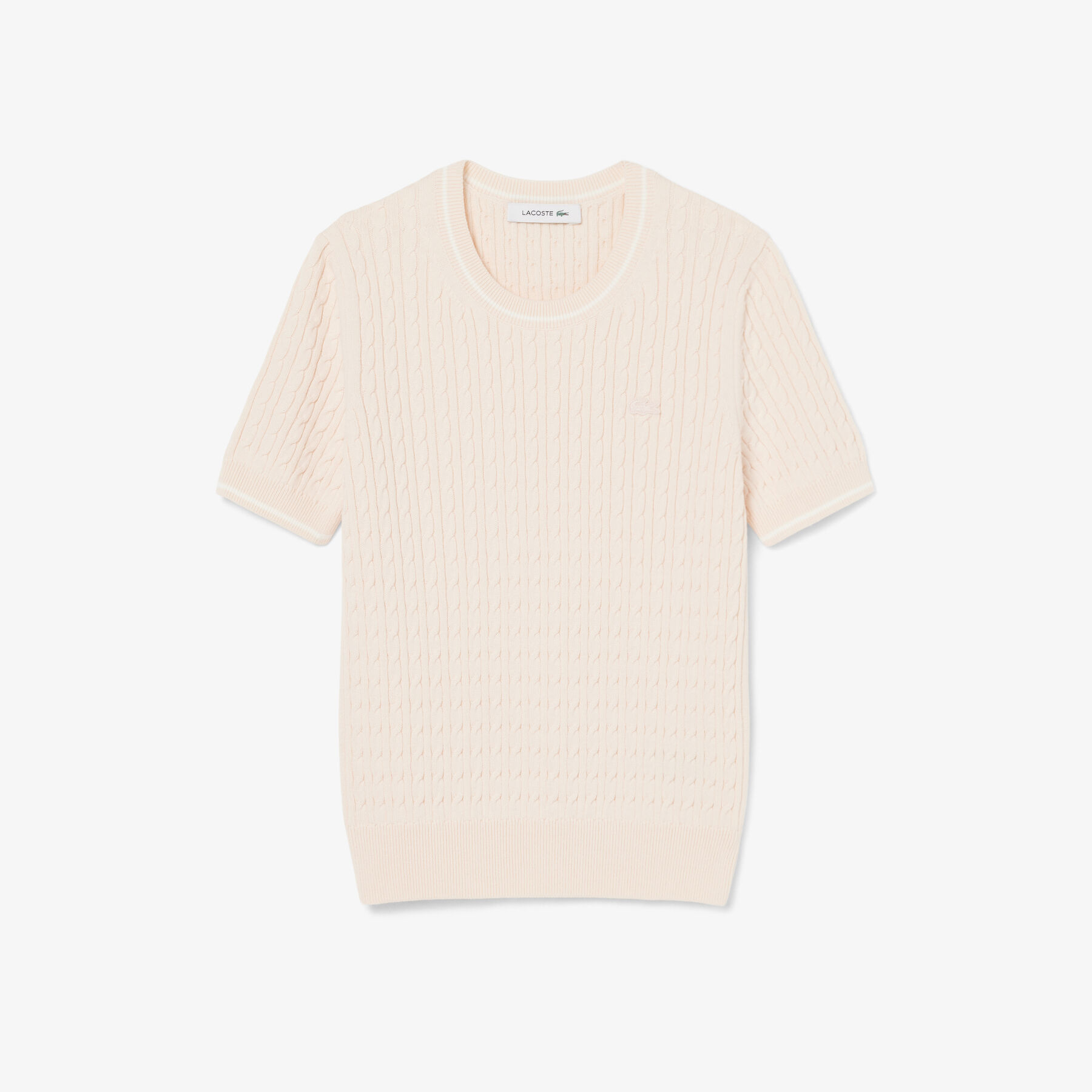 Short Sleeved Cable Knit Sweater lacoste short sleeved cable knit sweater