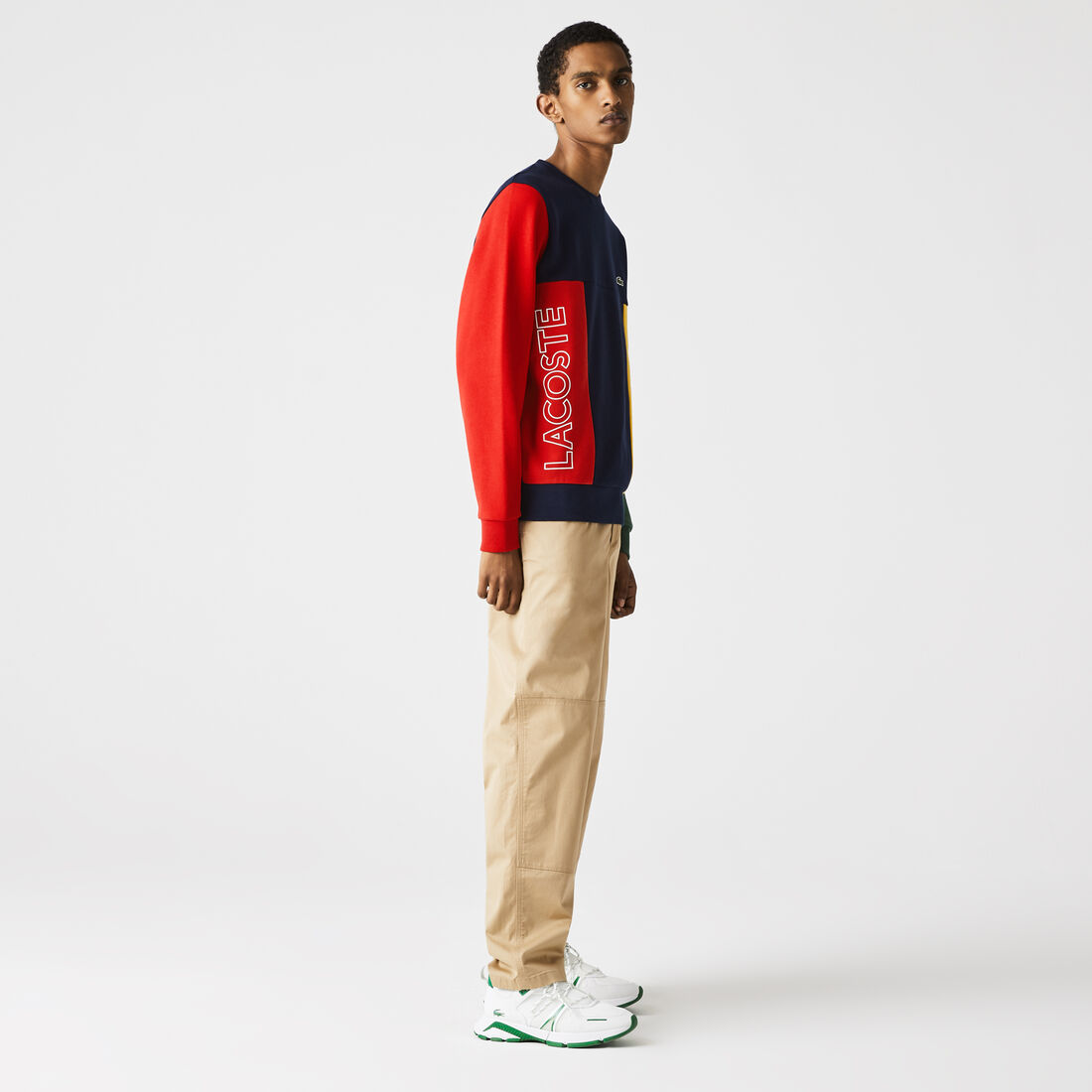 سويت شيرت صوف قطني مقسم بألوان وفتحة رقبة مستديرة للرجال سويت شيرت صوف قطني مقسم بألوان وفتحة رقبة مستديرة للرجال