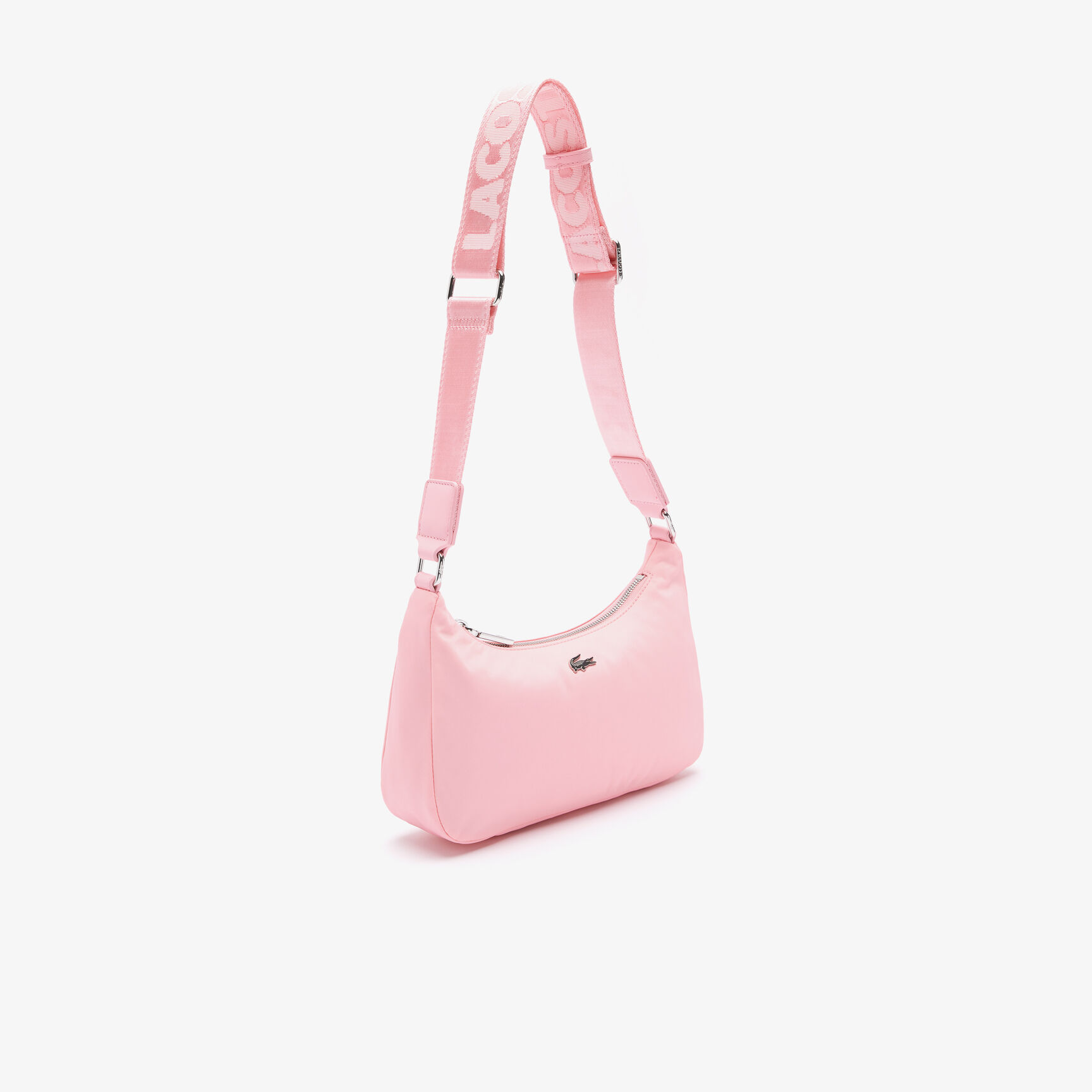 حقيبة كتف نايلون بحلية تمساح وحمالة بشعار الماركة للجنسين