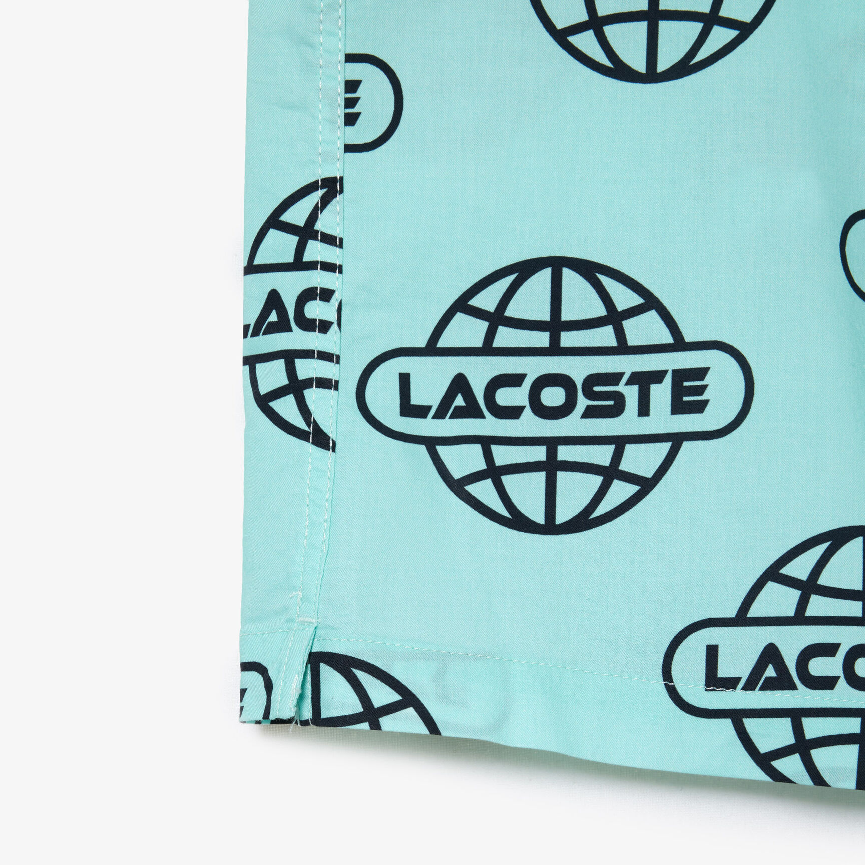 Globe Print Lacoste Cotton Twill Shirt - CH1880-00-KI4