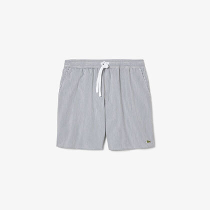 شورت سباحة مخطط متوسط ​​الطول