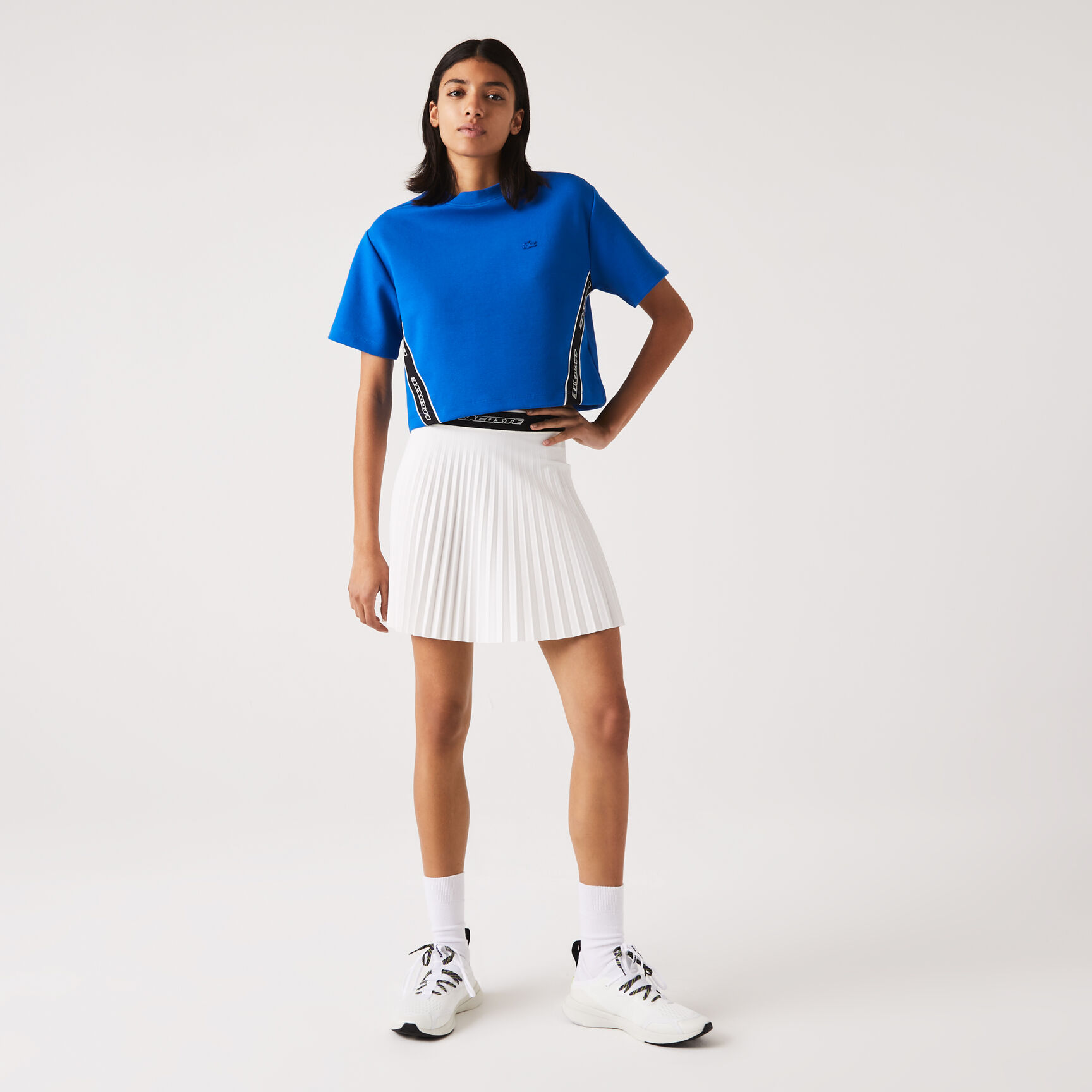 Women's Lacoste Elasticised Waist Short Pleated Skirt