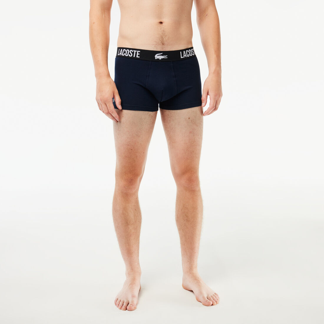 طقم بوكسر جيرسيه قطن مطاطي، 3 قطع 3-Pack Logo Waist Trunks - 5H1309-00-EUF