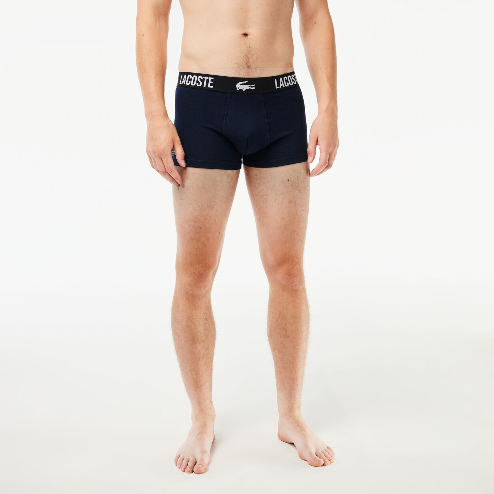 طقم بوكسر جيرسيه قطن مطاطي، 3 قطع 3-Pack Logo Waist Trunks - 5H1309-00-EUF