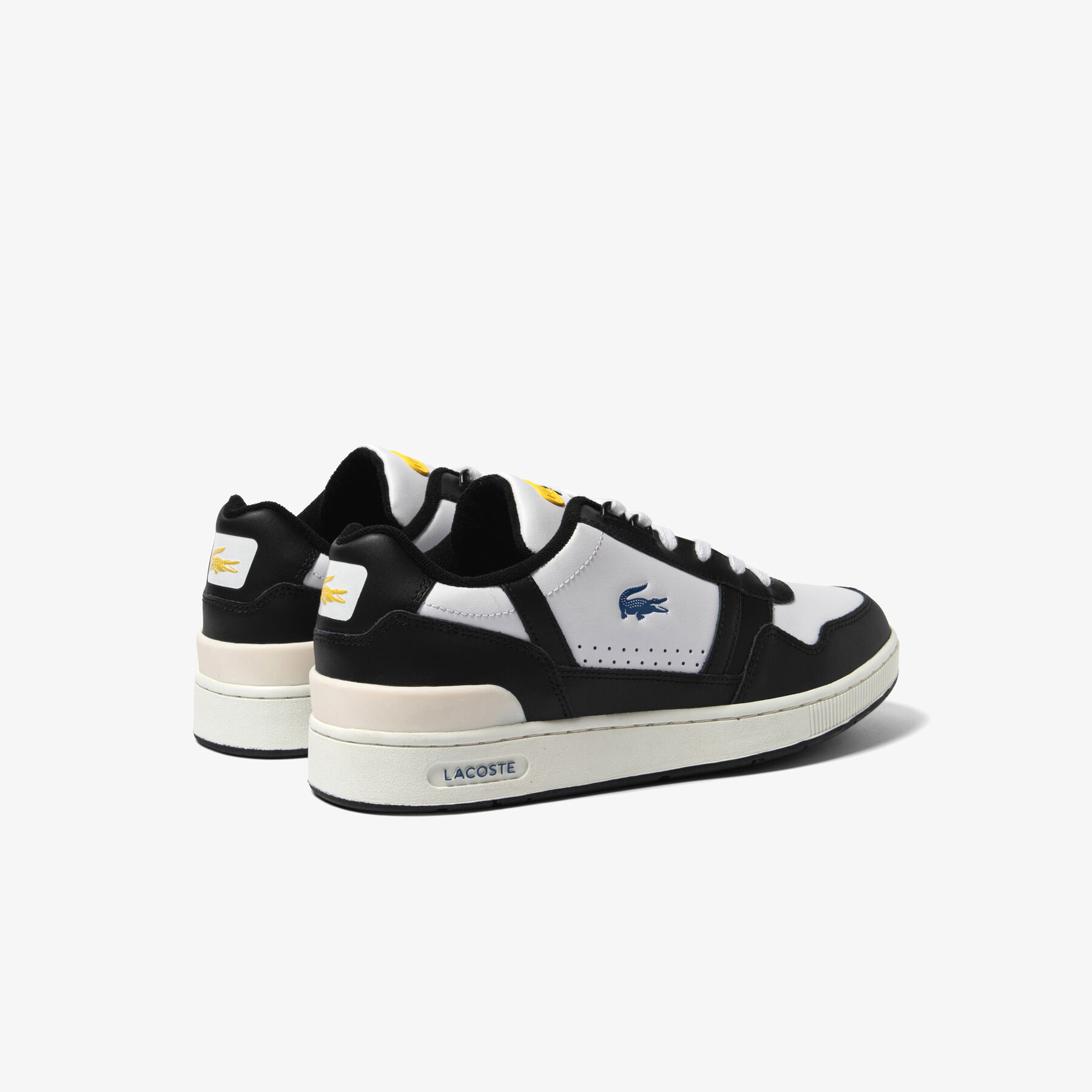 Men's Lacoste T-Clip Leather Colour Contrast Trainers men s lacoste t clip leather colour contrast trainers