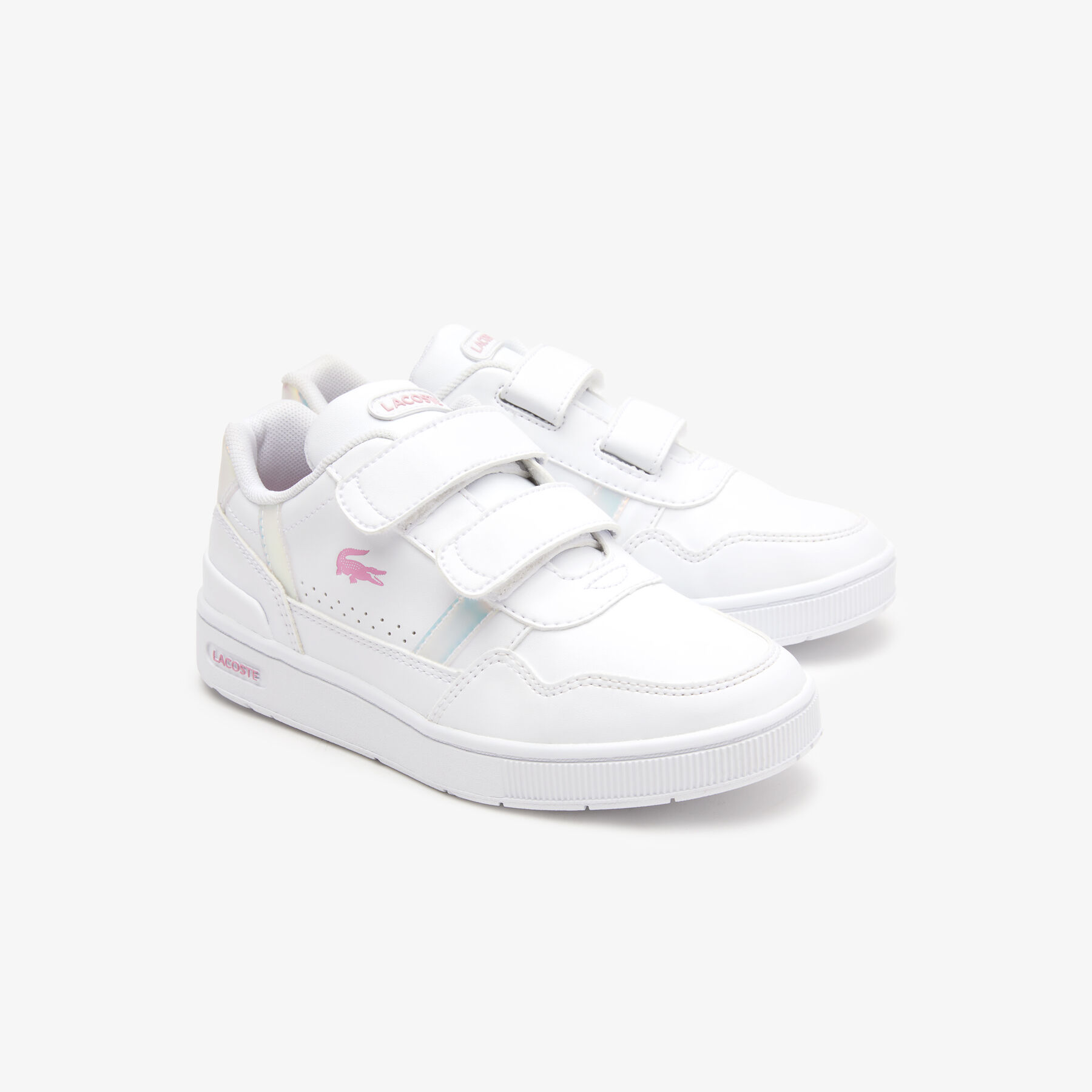 lacoste children s t clip synthetic popped heel sneakers