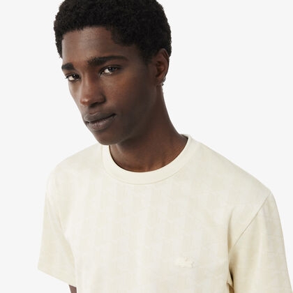 lacoste monogram jacquard t shirt