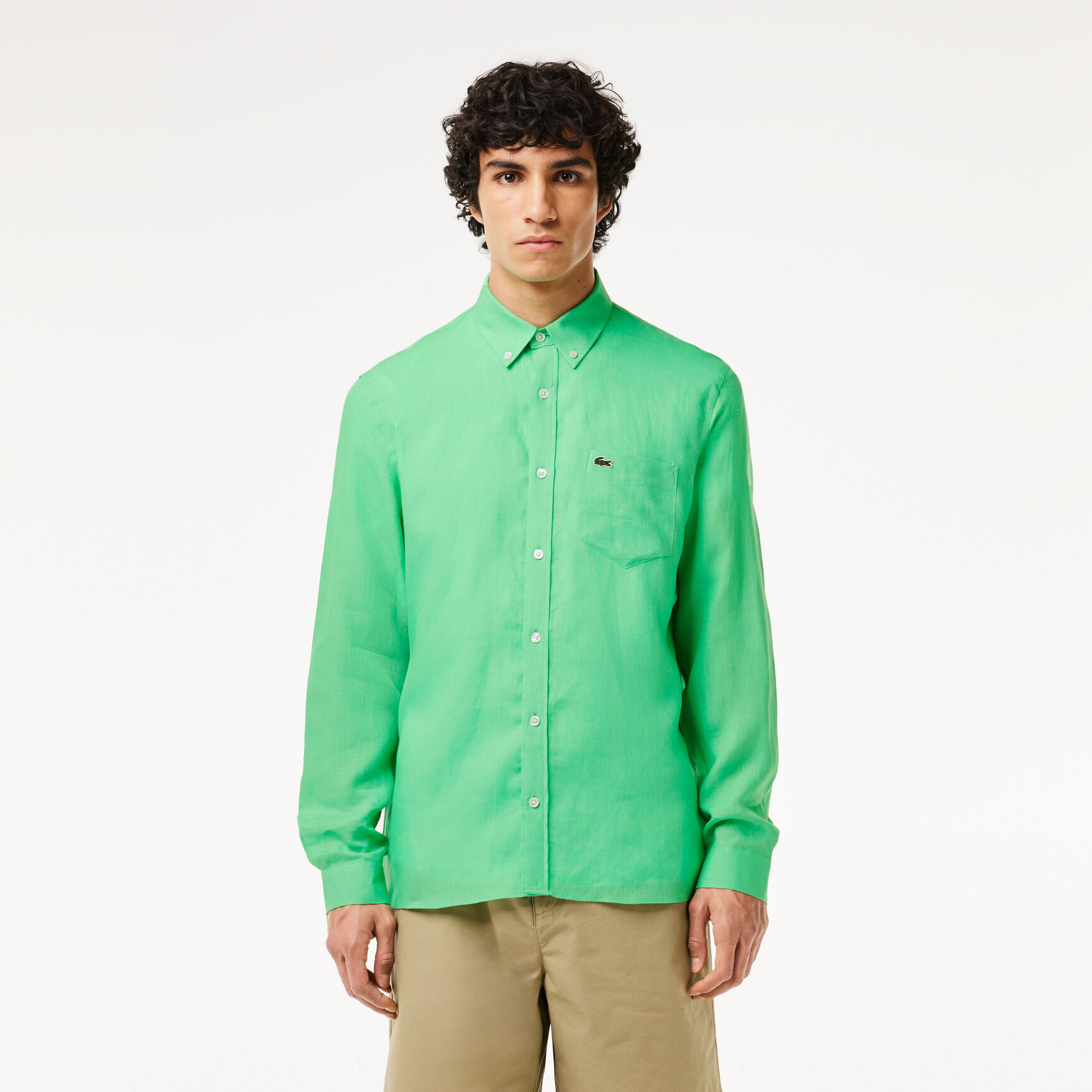 قميص كتان بقصّة عادية Men's Lacoste Linen Shirt - CH5692-00-UYX
