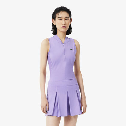lacoste sleeveless stretch dual fabric tennis polo shirt