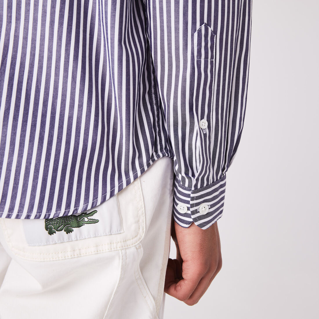 قميص قطن مخطط بقصة عادية للرجال Men's Regular Fit Striped Cotton Shirt - CH2936-00-522