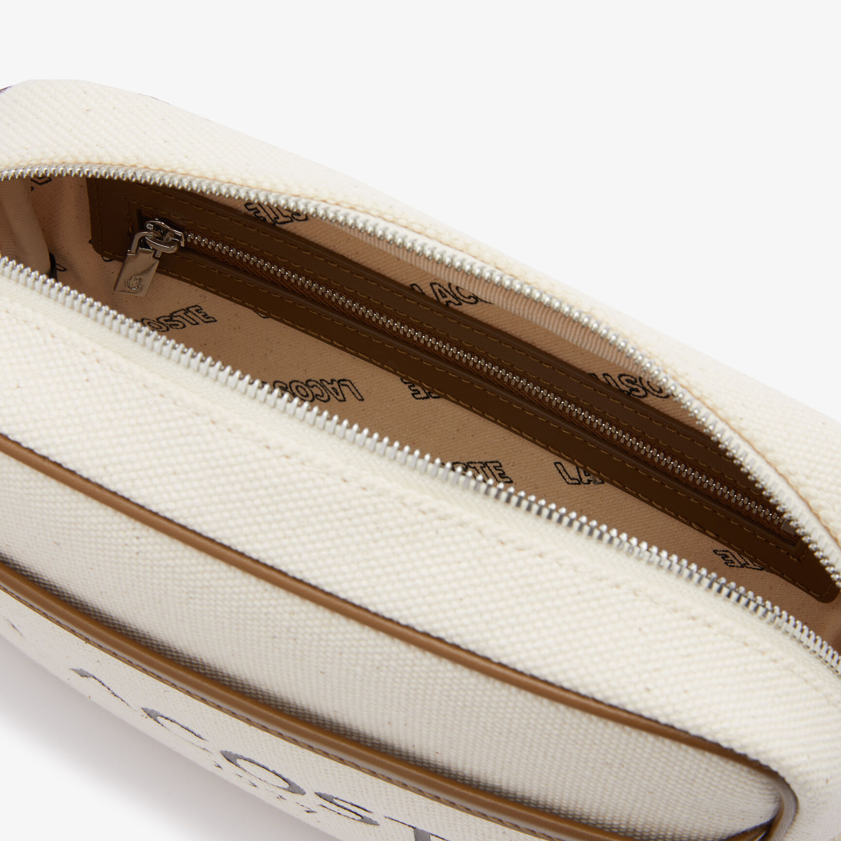 حقيبة كتف صغيرة قنب قطن بشعار الماركة للنساء مجموعة H&eacute;ritage Canvas