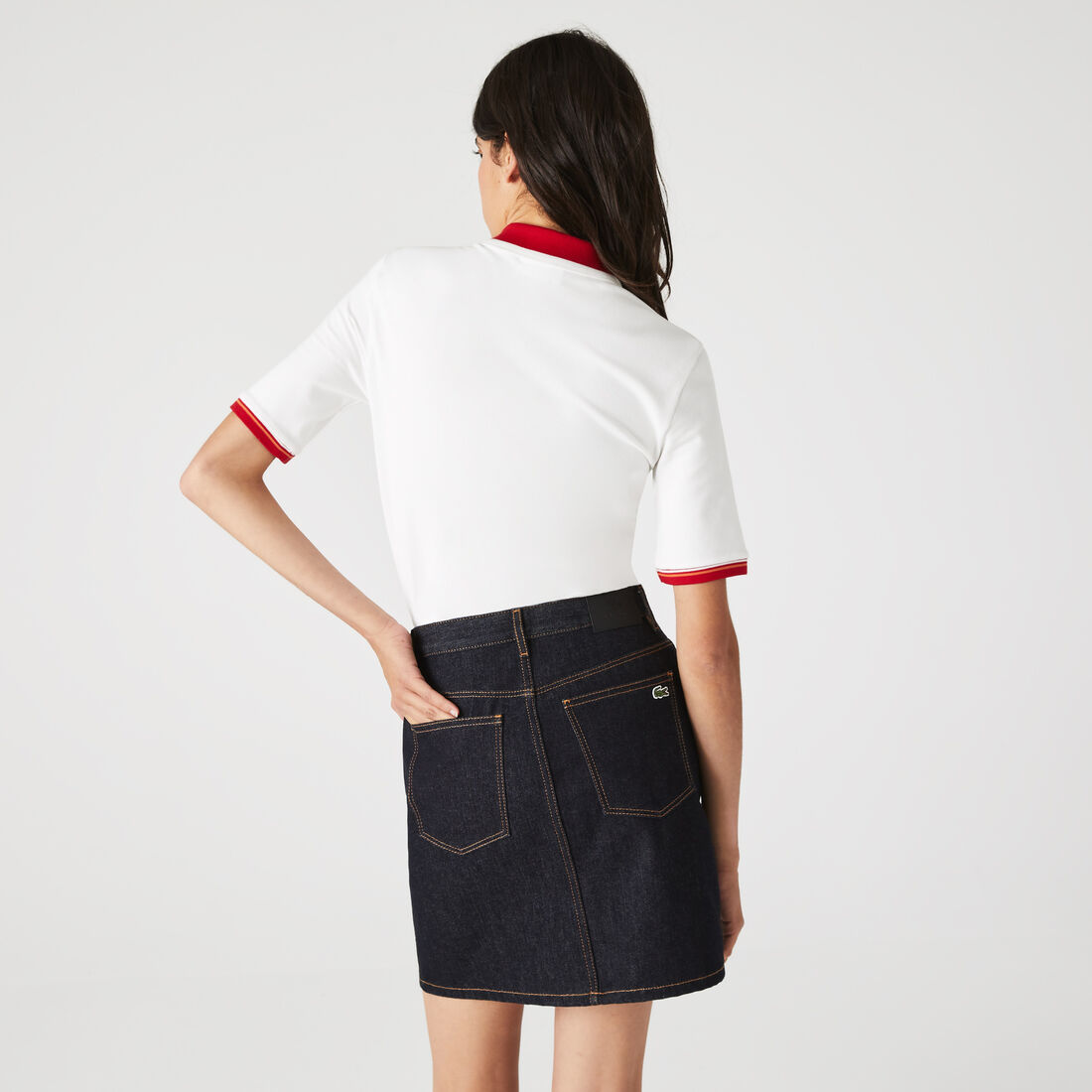 Women’s Lacoste Slim Fit Colored Neck Stretch Cotton Piqué Polo Women’s Lacoste Slim Fit Colored Neck Stretch Cotton Piqué Polo