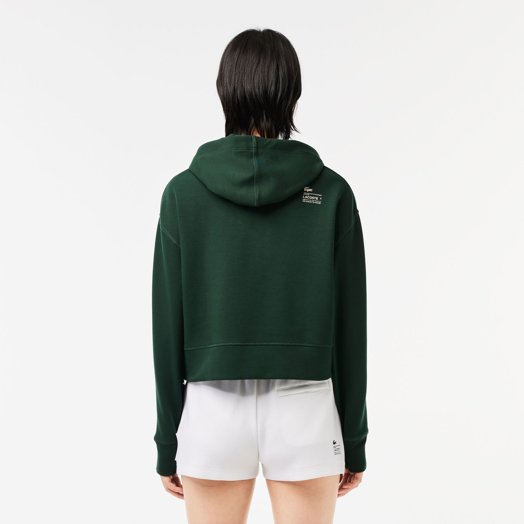 هودي قطني قصير Women's Lacoste Hooded Jogger Sweatshirt - SF0281-00-YZP