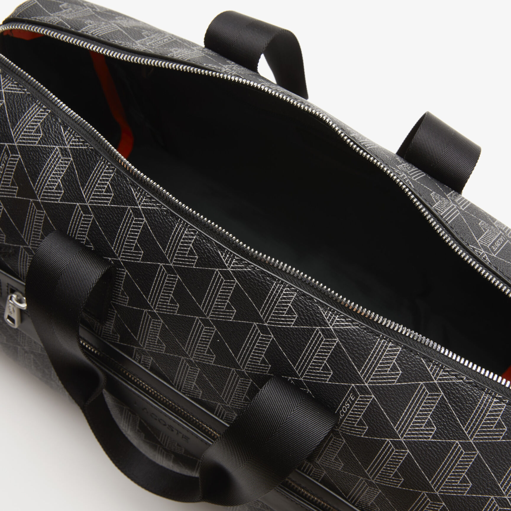 حقيبة كتف لاكوست ذا بليند ويك اند بنقشة شعار الماركة للجنسين Unisex Lacoste The Blend Monogram Print Weekend Bag - NU4259LX-H45