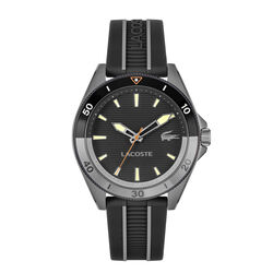 lacoste mainsail black silicone watch