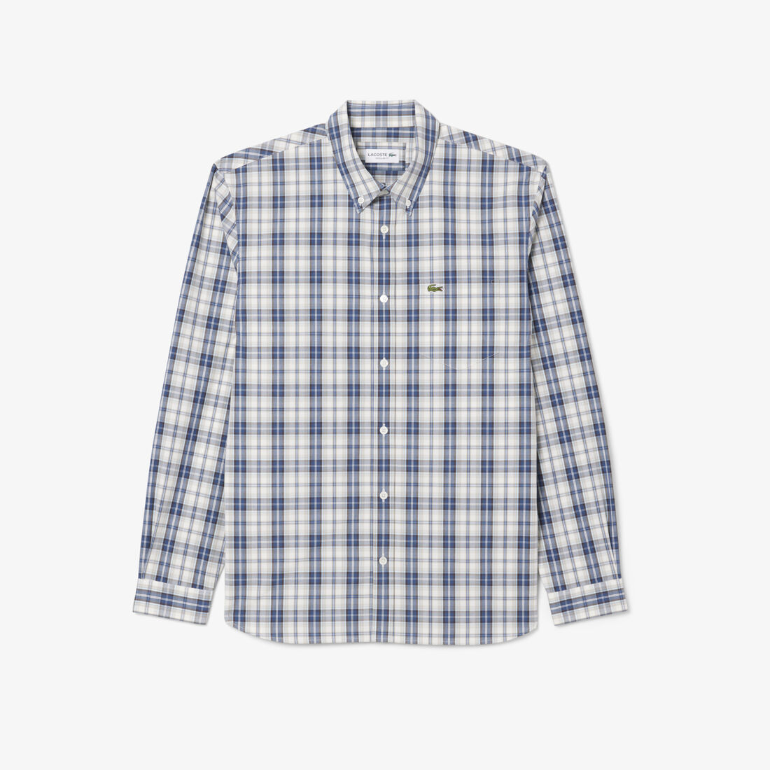 قميص بوبلين منقوش بقصّة عادية Regular Fit Poplin Plaid Shirt - CH5085-00-6IE