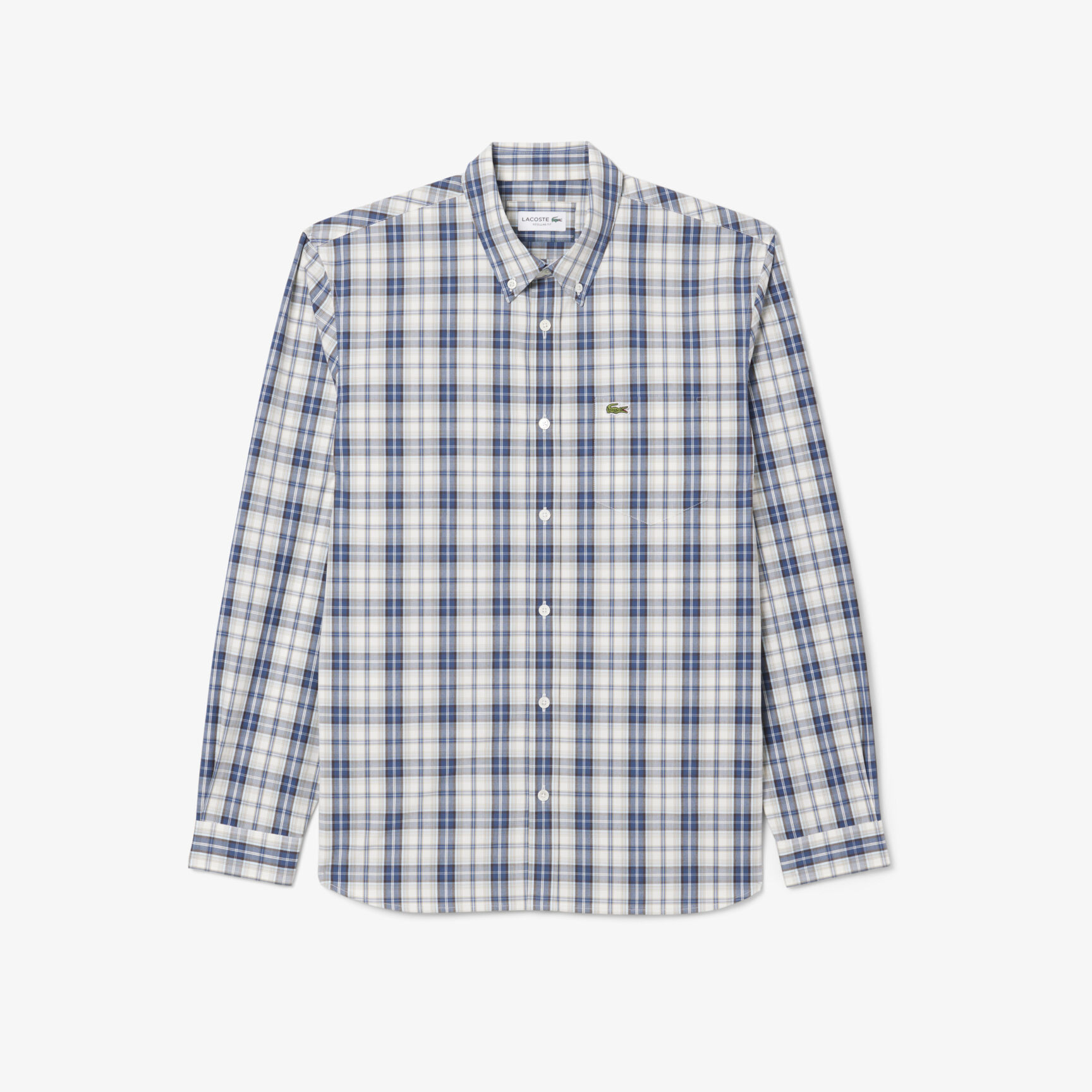 قميص بوبلين منقوش بقصّة عادية Regular Fit Poplin Plaid Shirt - CH5085-00-6IE