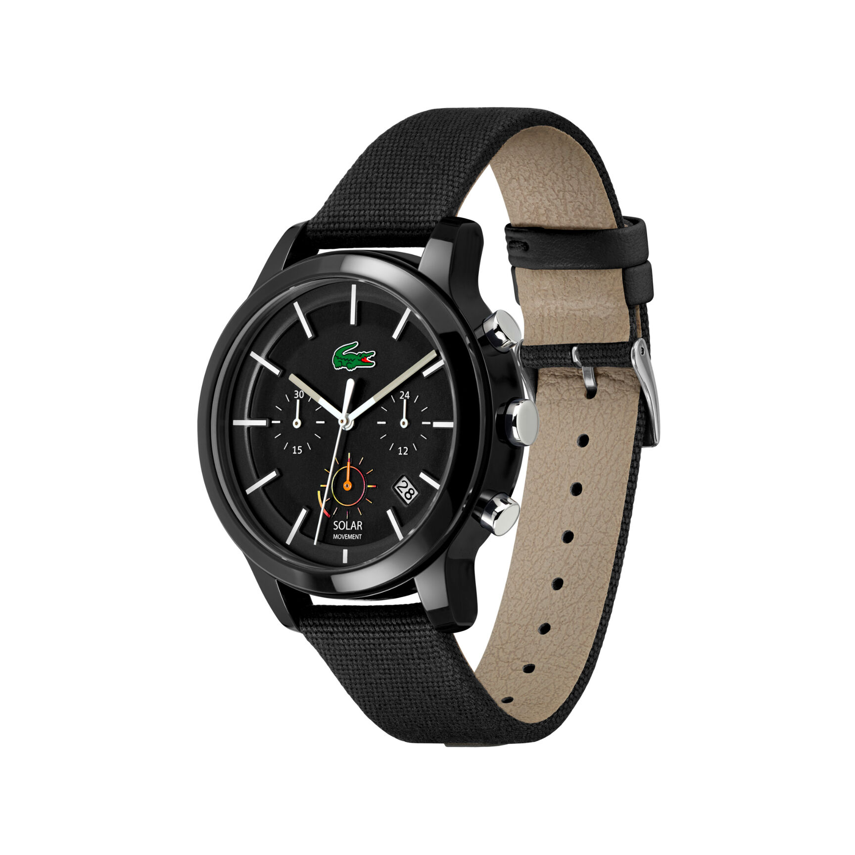 Lacoste L.12.12 Solar Mens Black Dial Watch Lacoste L.12.12 Solar Mens Black Dial Watch