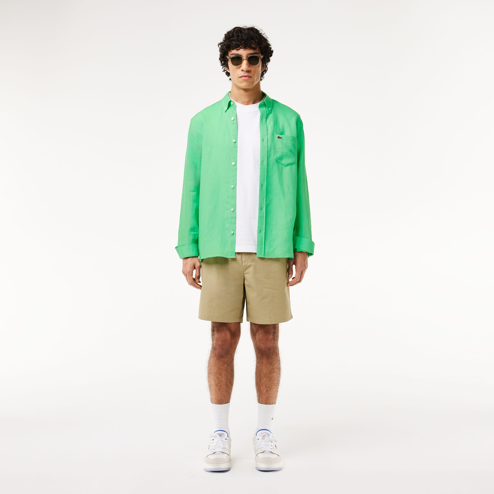 قميص كتان بقصّة عادية Men's Lacoste Linen Shirt - CH5692-00-UYX