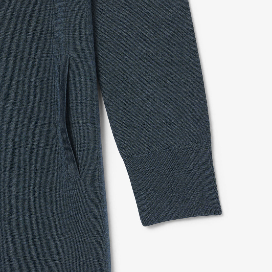 lacoste runway polo collar merino wool blend maxi dress