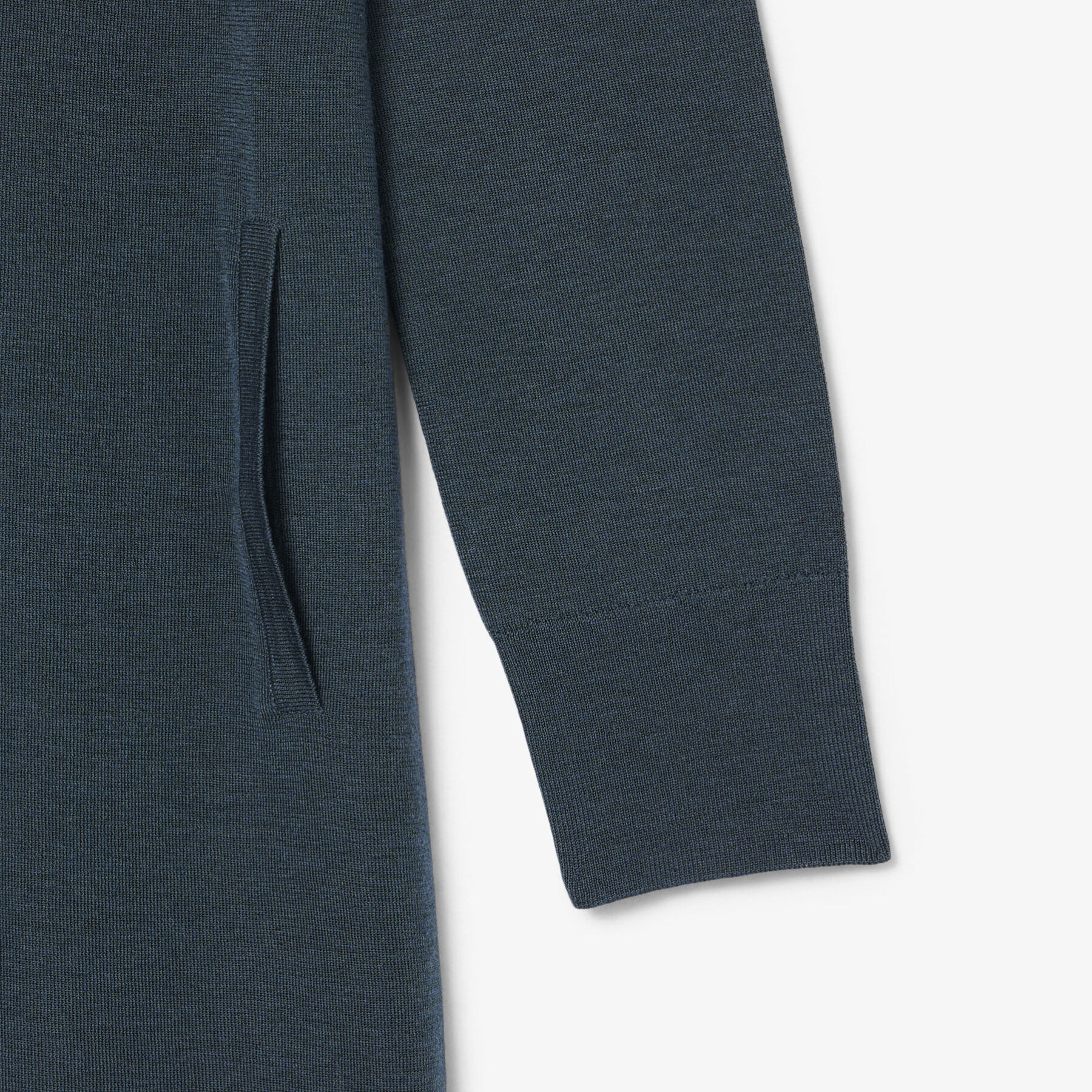 lacoste runway polo collar merino wool blend maxi dress