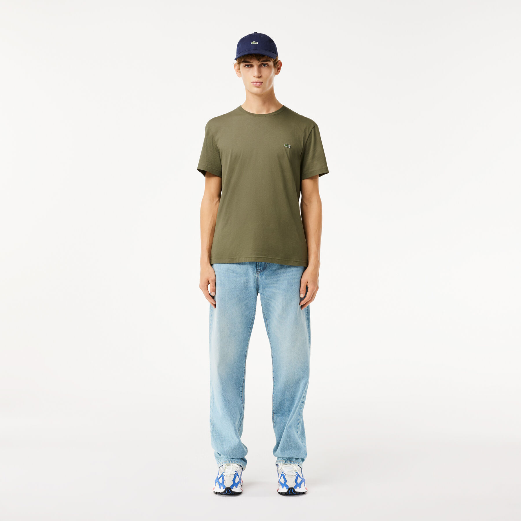 تيشيرت قطني أحادي اللون برقبة دائرية Men's Crew Neck Cotton T-shirt - TH2038-00-316
