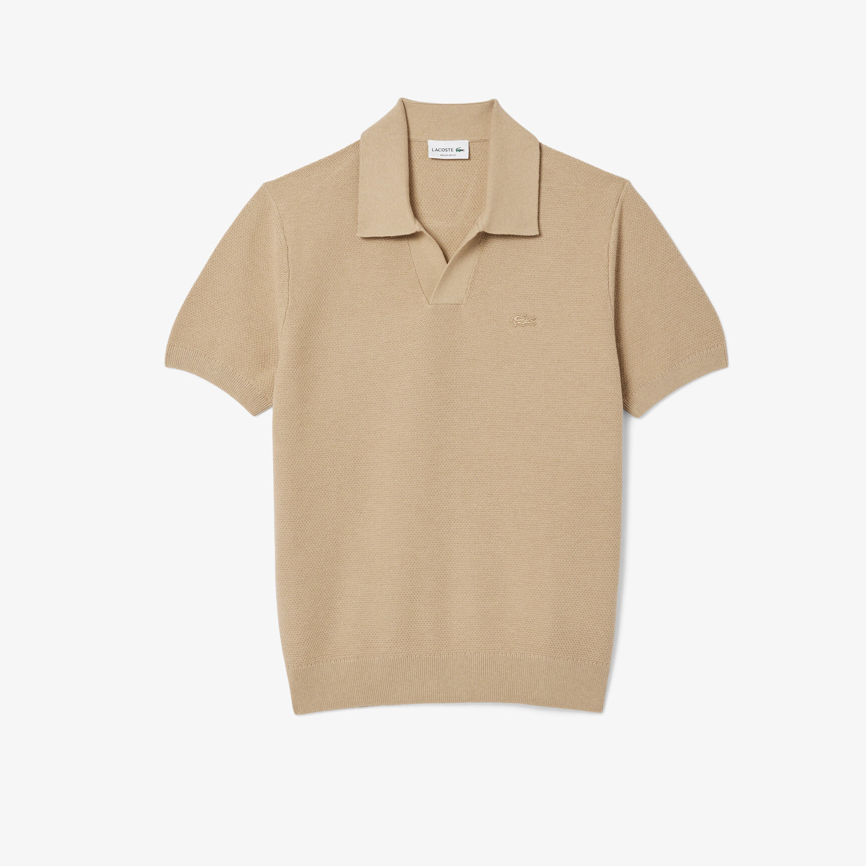 Cotton Blend Open Polo Collar Sweater - AH5186-00-02S