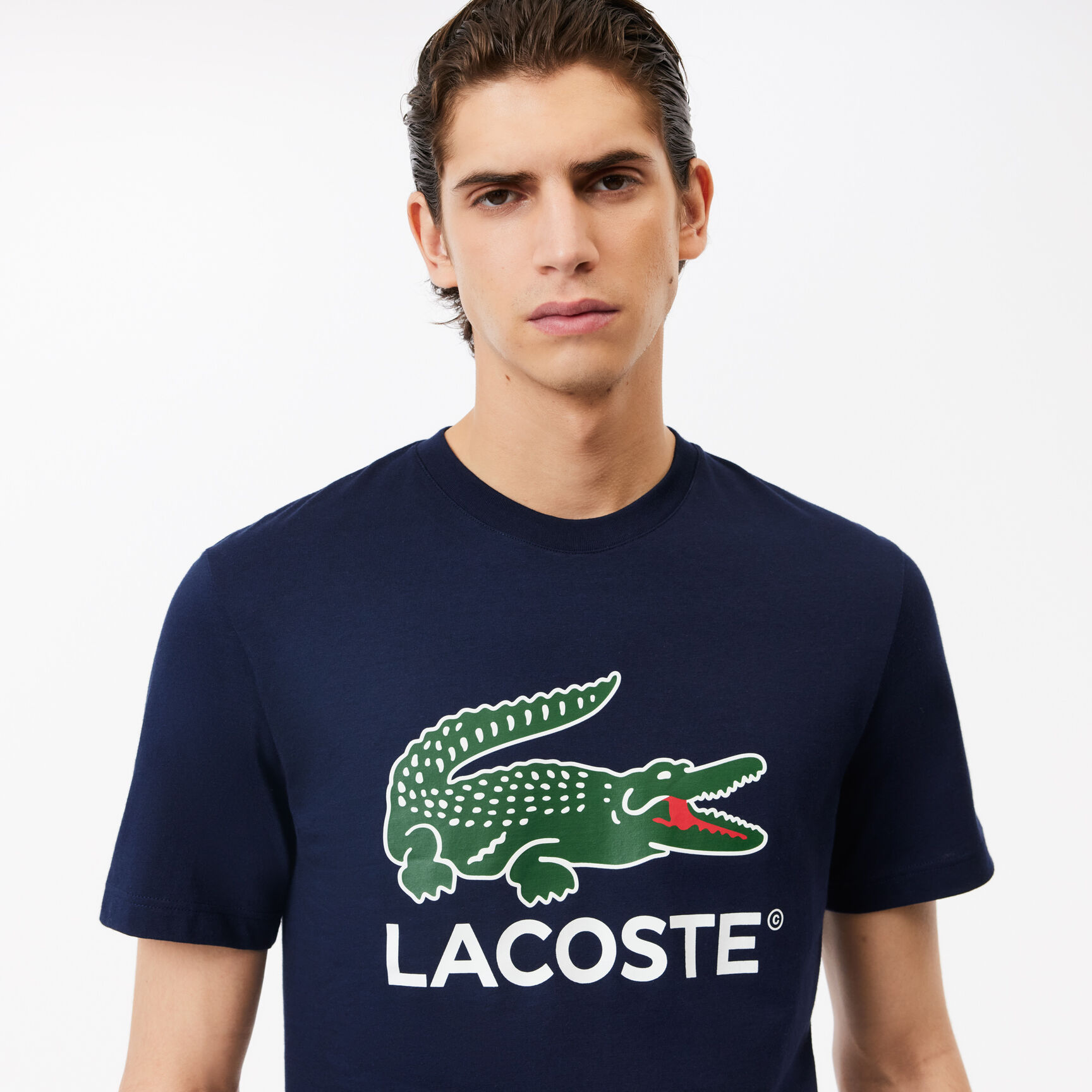 تي شيرت جيرسيه بقصّة عادية مقسم بألوان Cotton Jersey Signature Print T-shirt - TH1285-00-166