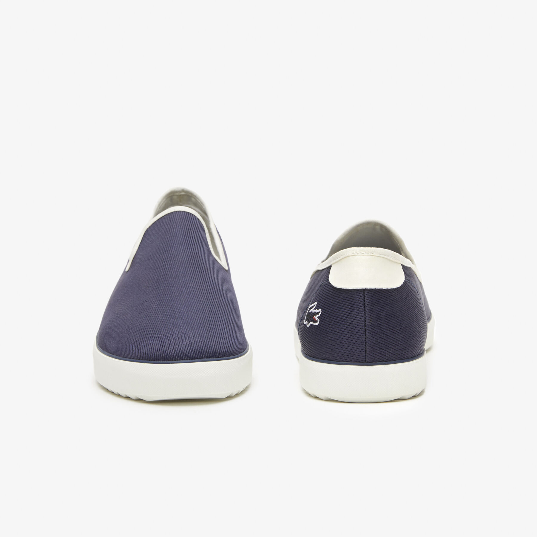 men s lacoste canvas resort textile slip on