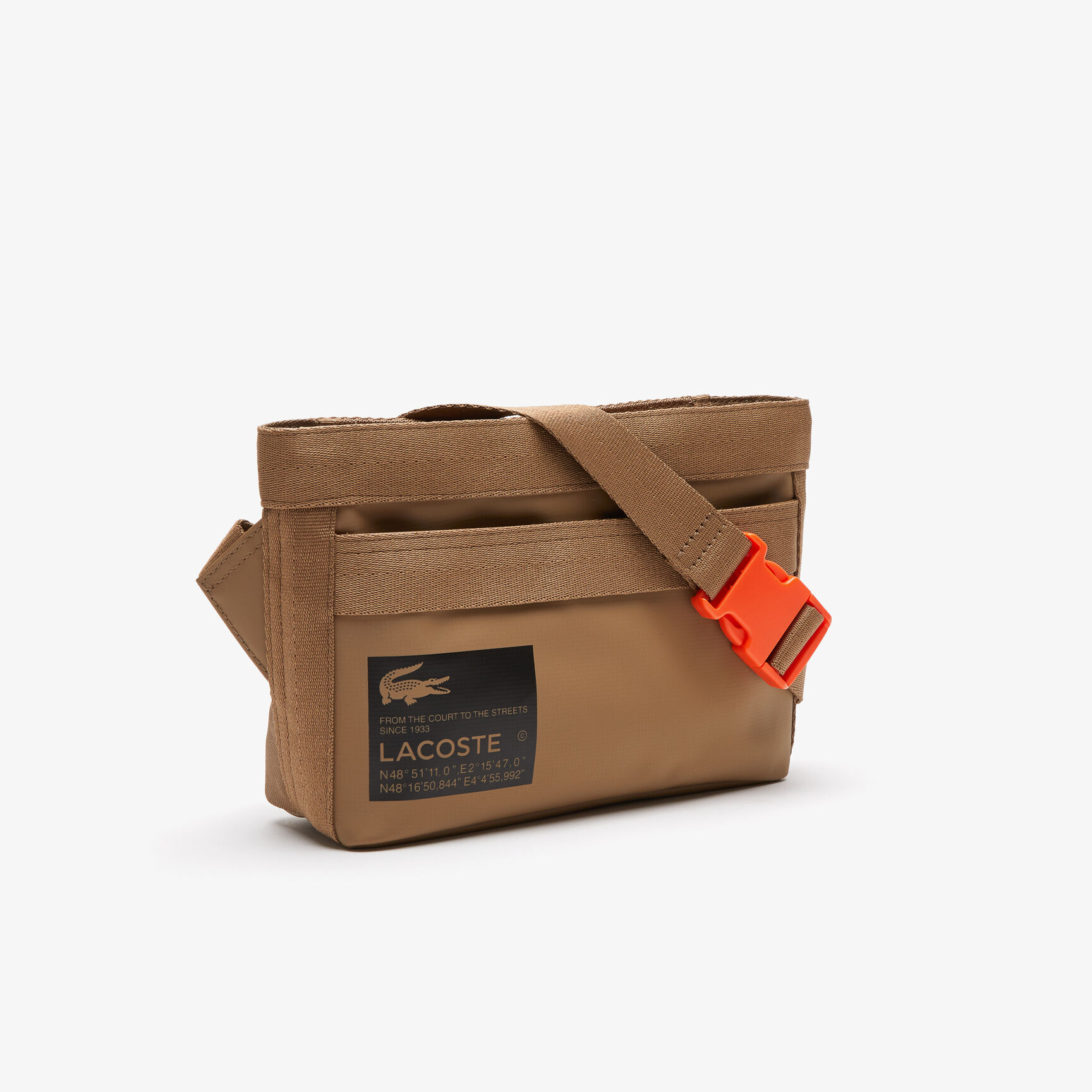 Men's Lacoste Signature Print Water-Repellent Reporter Bag Men's Lacoste Signature Print Water-Repellent Reporter Bag